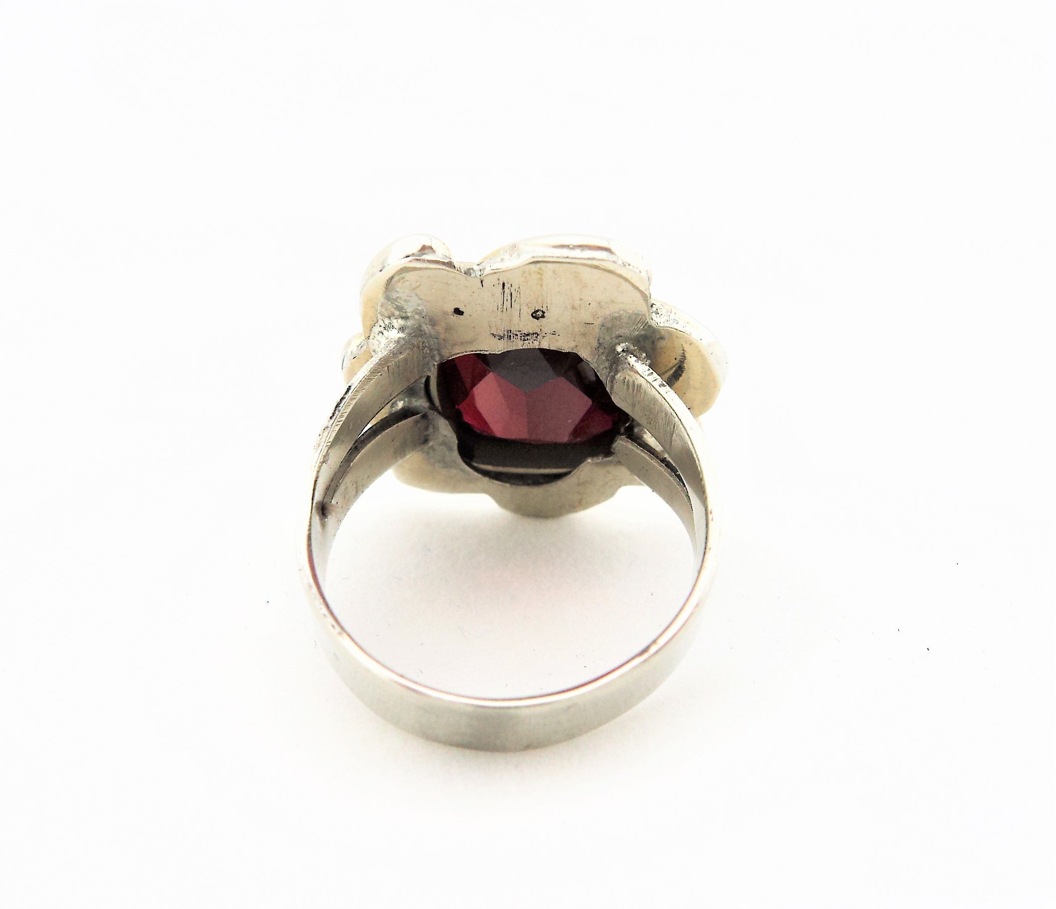 Vintage Silver and Ruby Ring