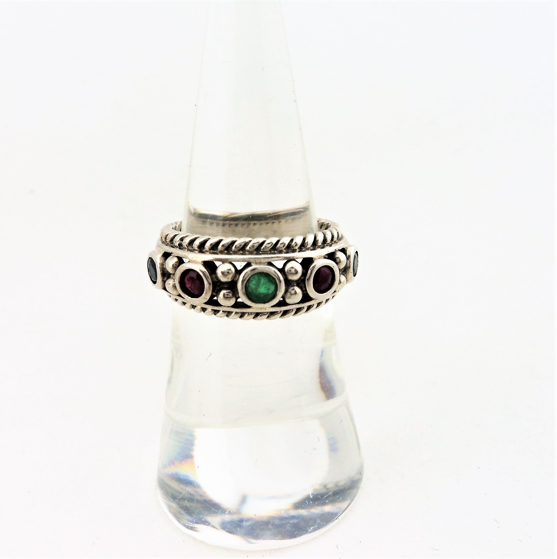 Sterling Silver and Multi Gemstone Ring