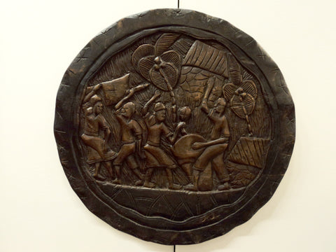 20th C. Caribbean Carved Wood Plaque