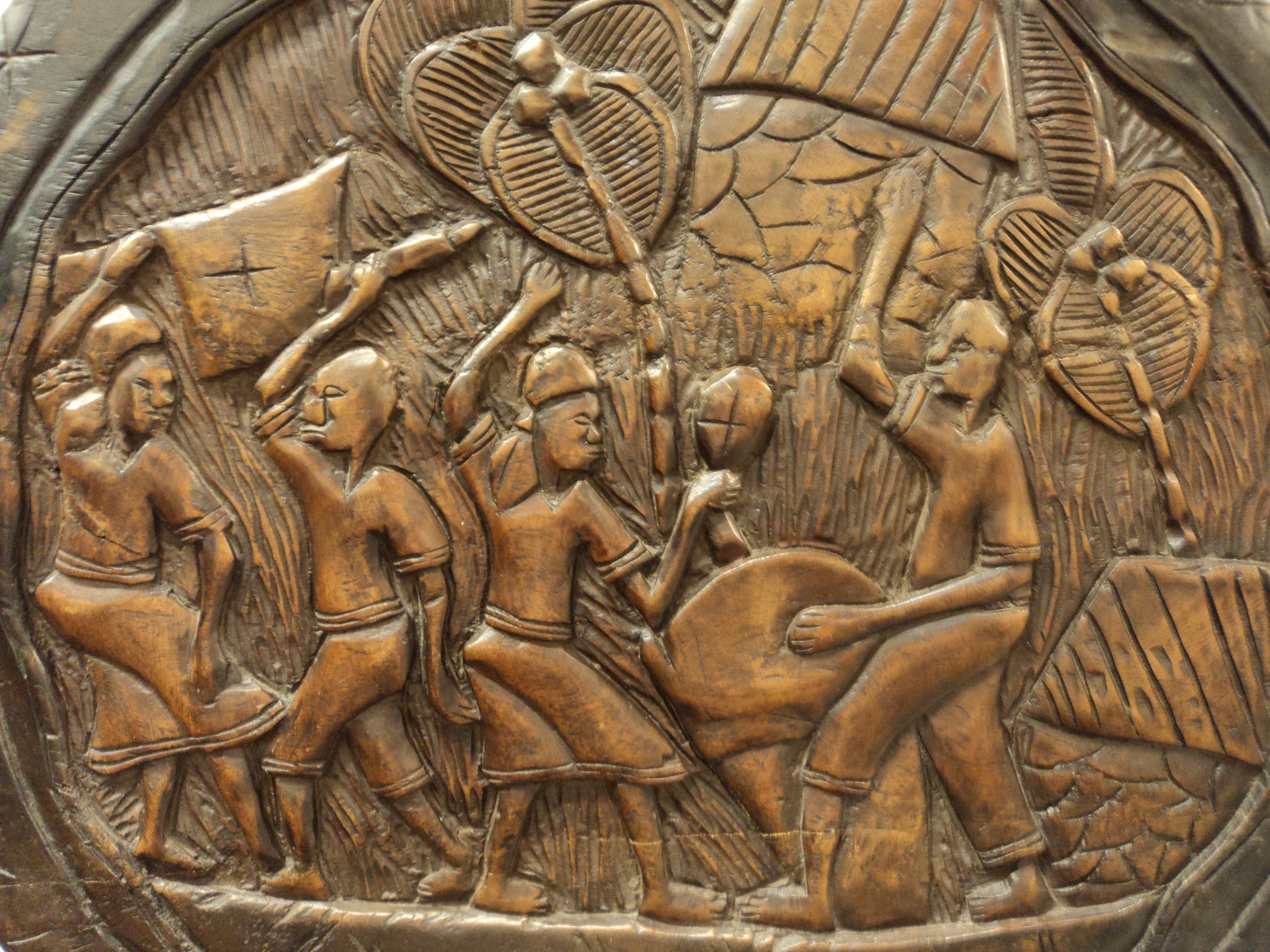 20th C. Caribbean Carved Wood Plaque