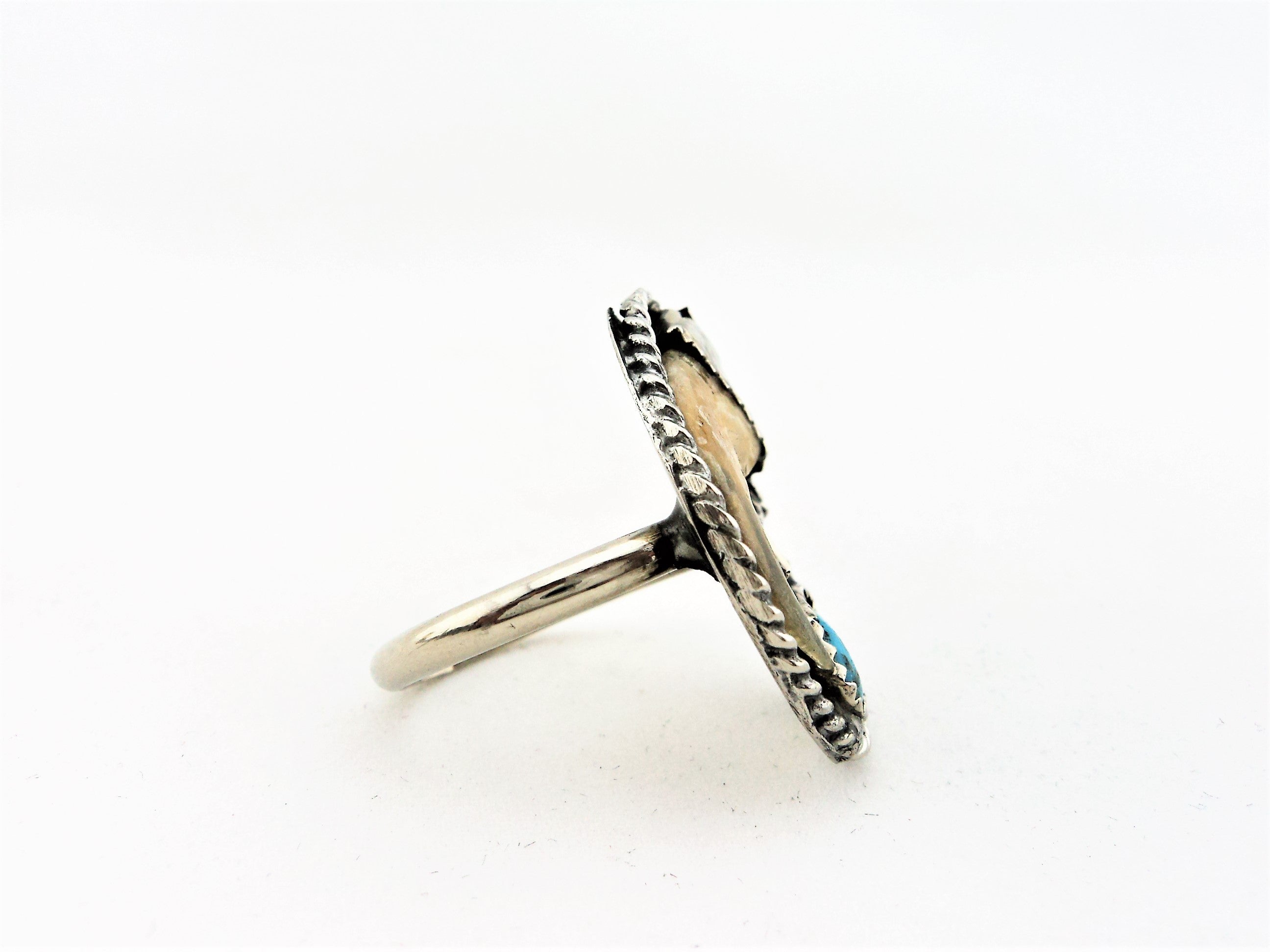 Silver Ring with Animal Claw and Turquoise