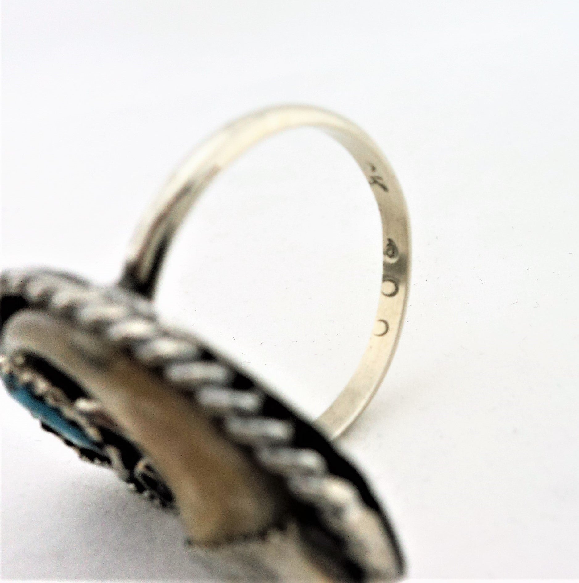 Silver Ring with Animal Claw and Turquoise