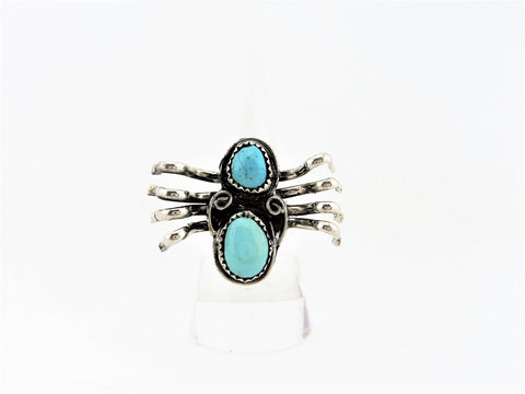 Silver and Turquoise Spider Ring