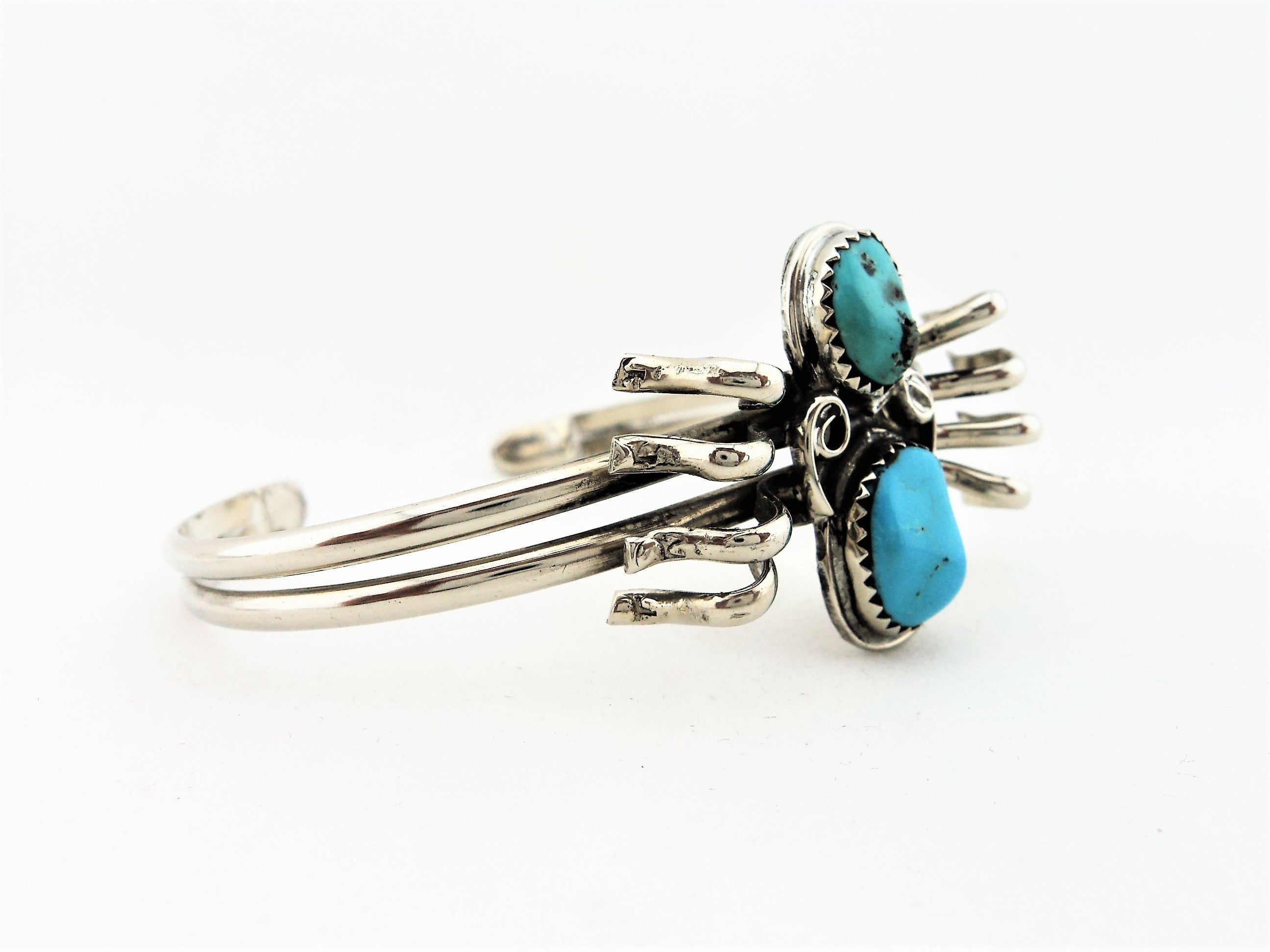 Vintage Silver and Turquoise Spider Bracelet