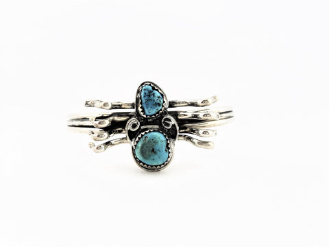 Vintage Silver and Turquoise Spider Bracelet