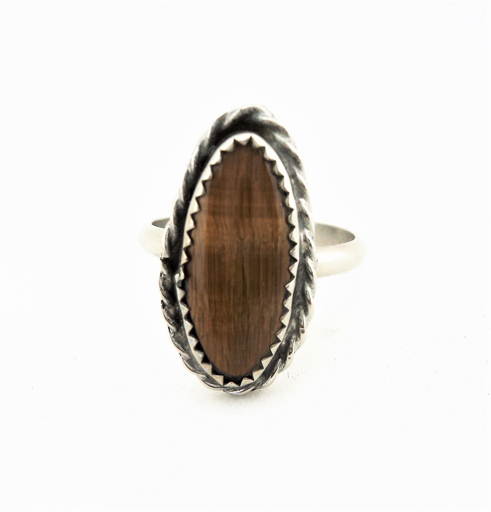 Vintage 800 Silver and Tiger Eye Ring