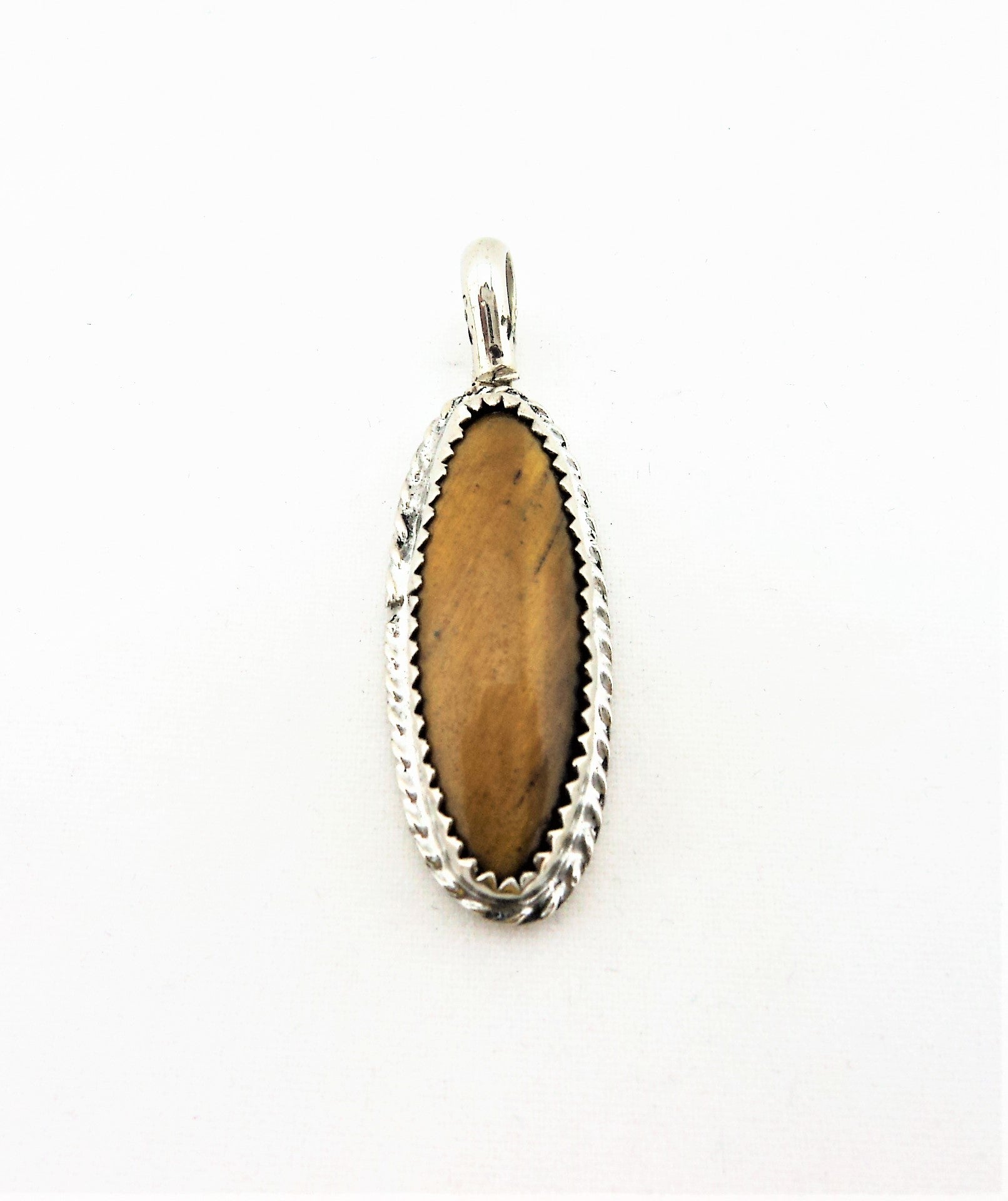 Vintage 800 Silver and Tiger Eye Pendant