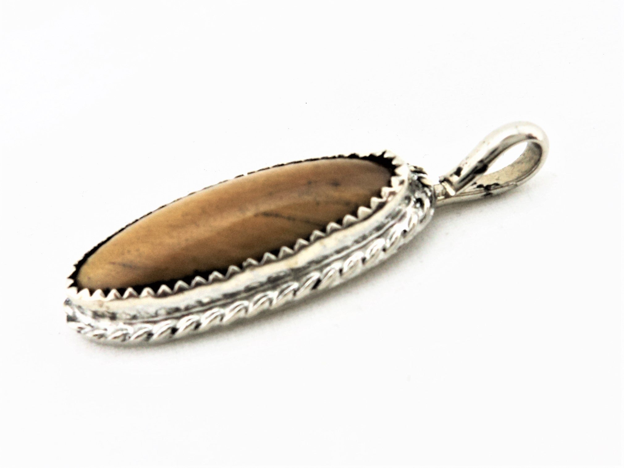 Vintage 800 Silver and Tiger Eye Pendant