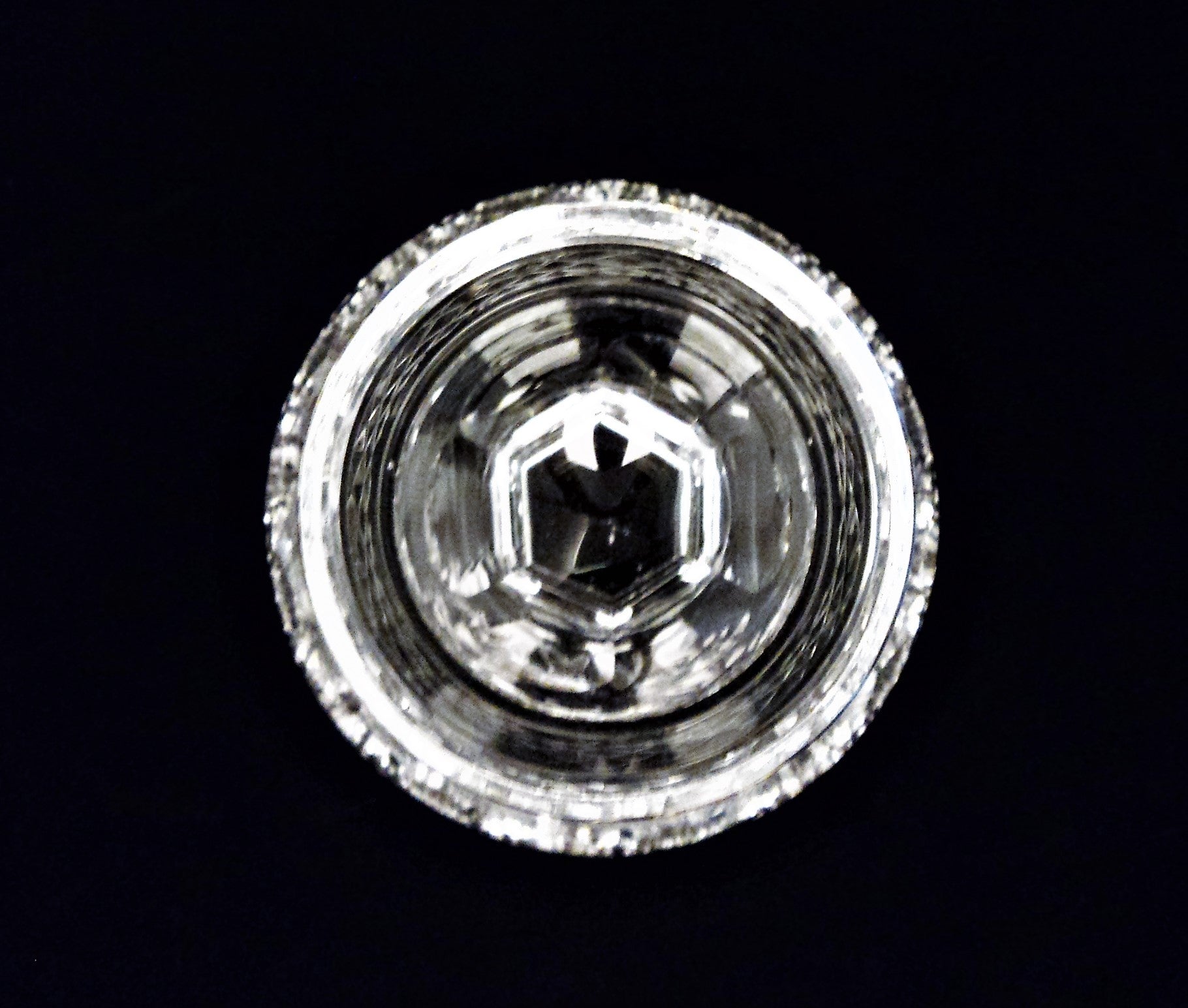 Vintage European Cut Crystal Fruit Bowl with Pedestal