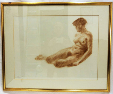 Vladmir Aituganov Signed Nude Figural Rubbing