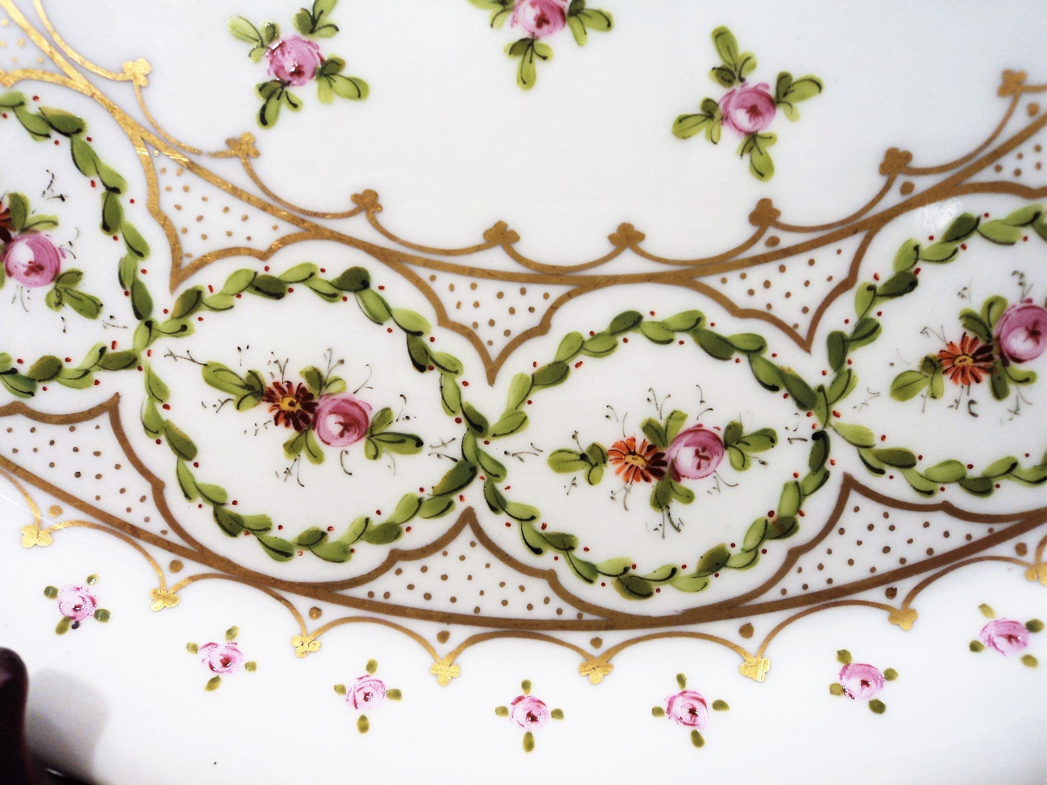 French Hand-painted Round Platter