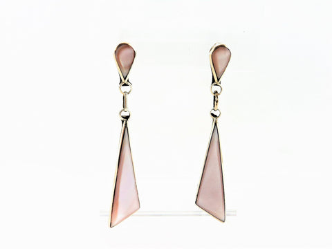 Annie Gasper Pink Mother of Pearl and Sterling Earrings
