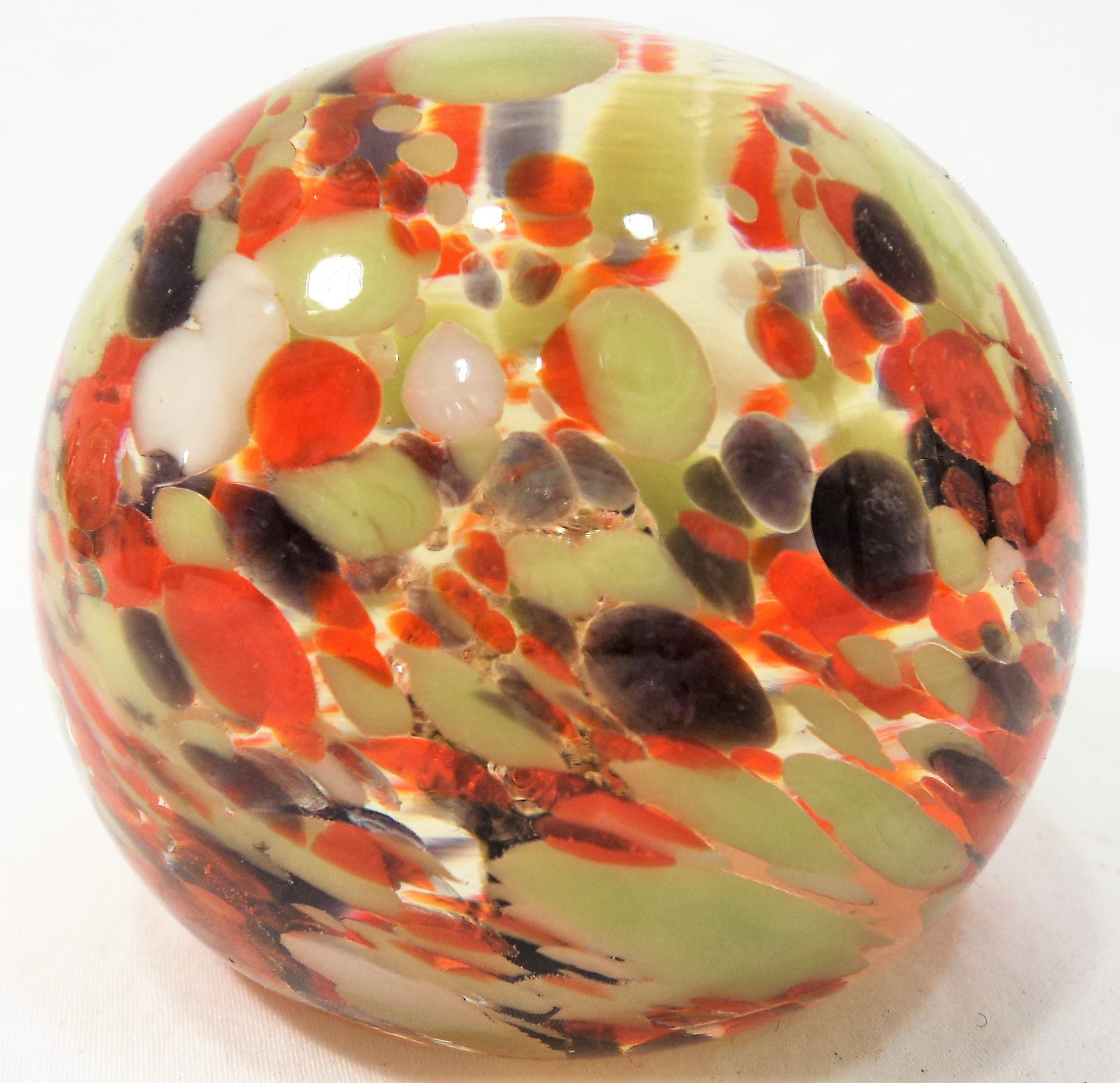 Control-Bubble Vintage Art Glass Paperweight