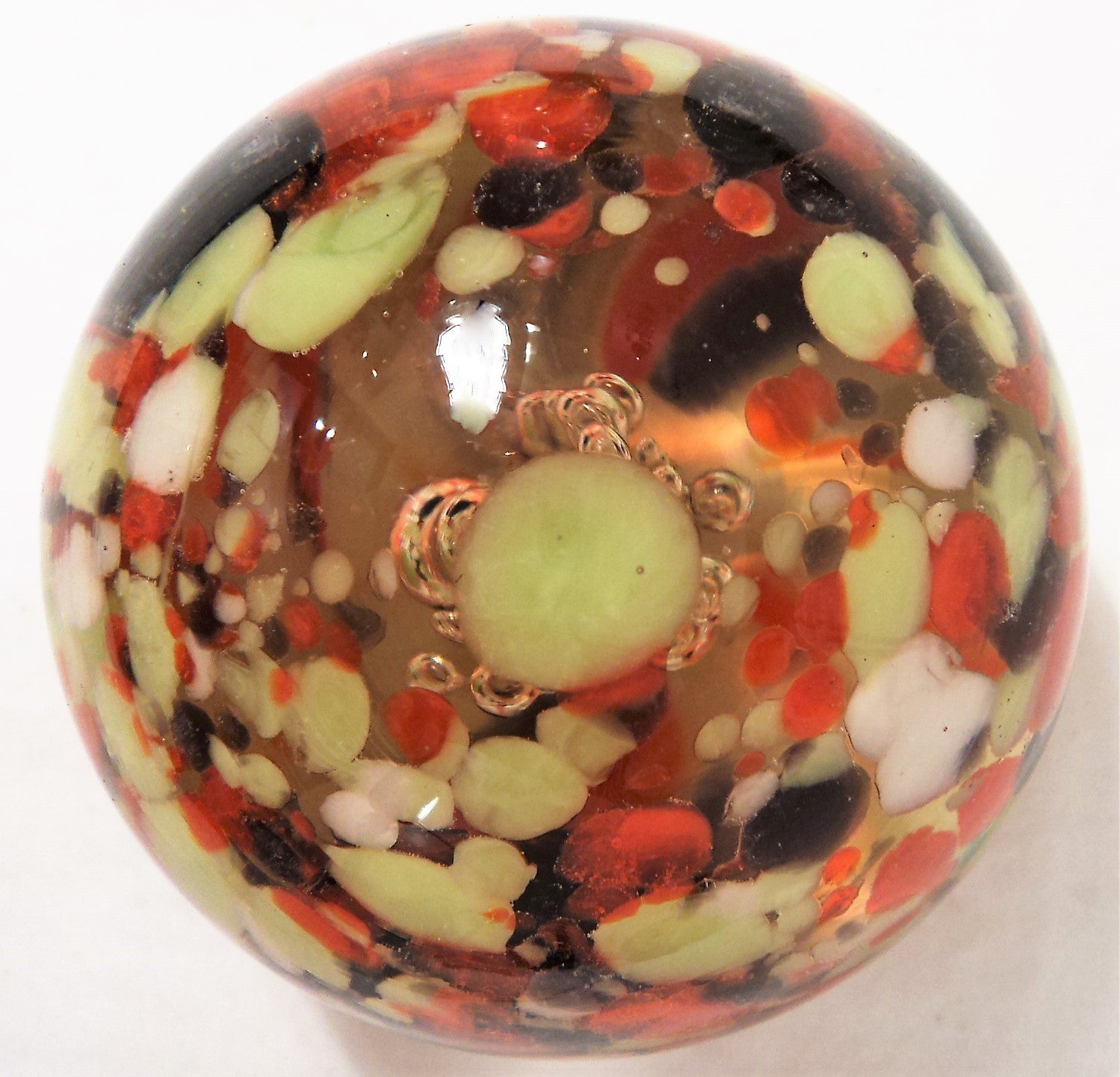Control-Bubble Vintage Art Glass Paperweight