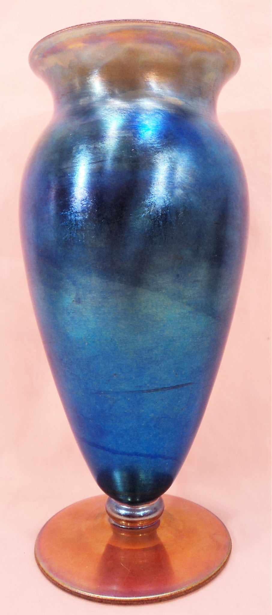Steuben Art Nouveau Blue Aurene Glass Vase