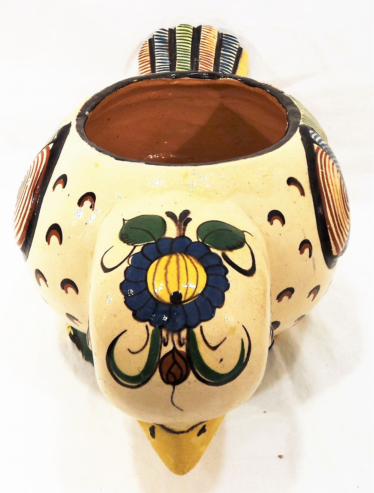 Vintage Mexican Clay Bird Vessel