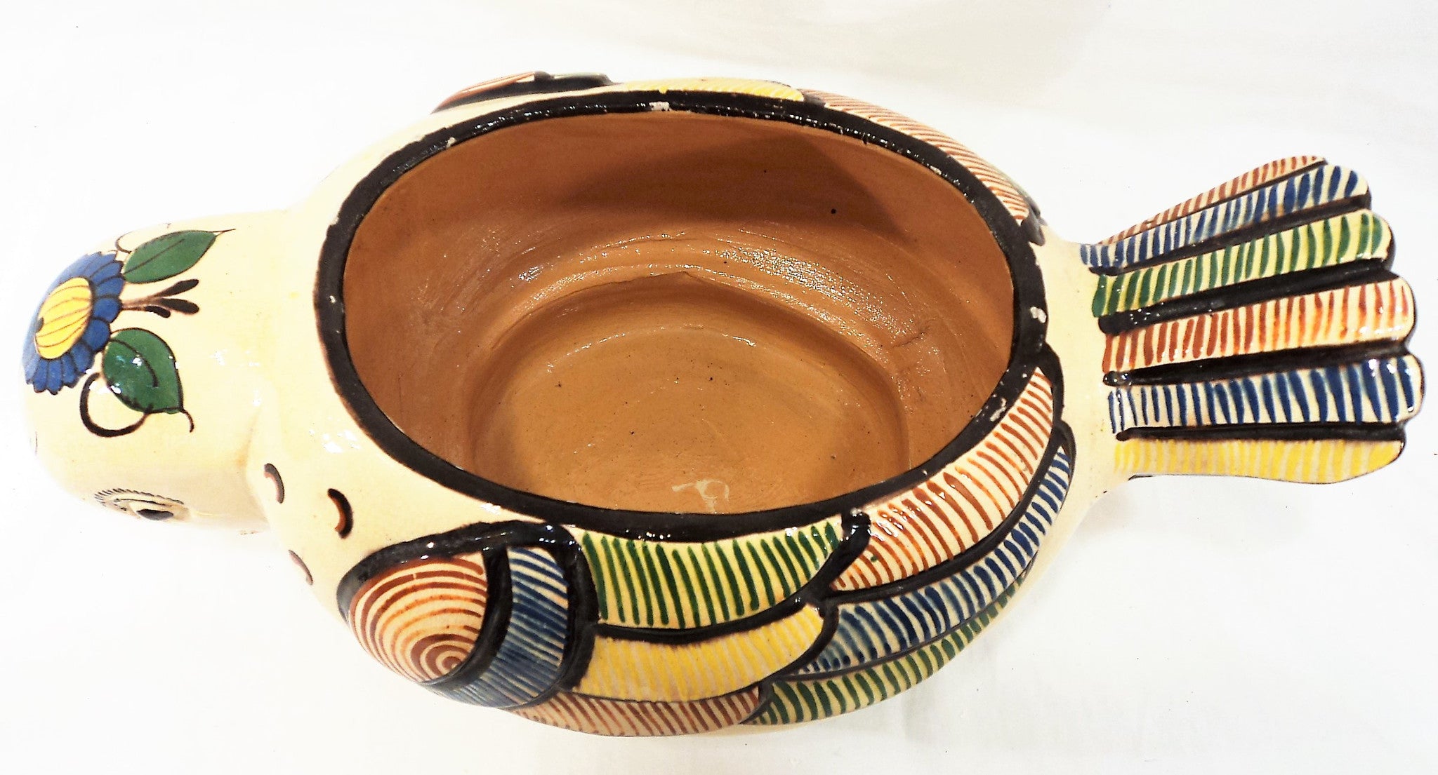 Vintage Mexican Clay Bird Vessel