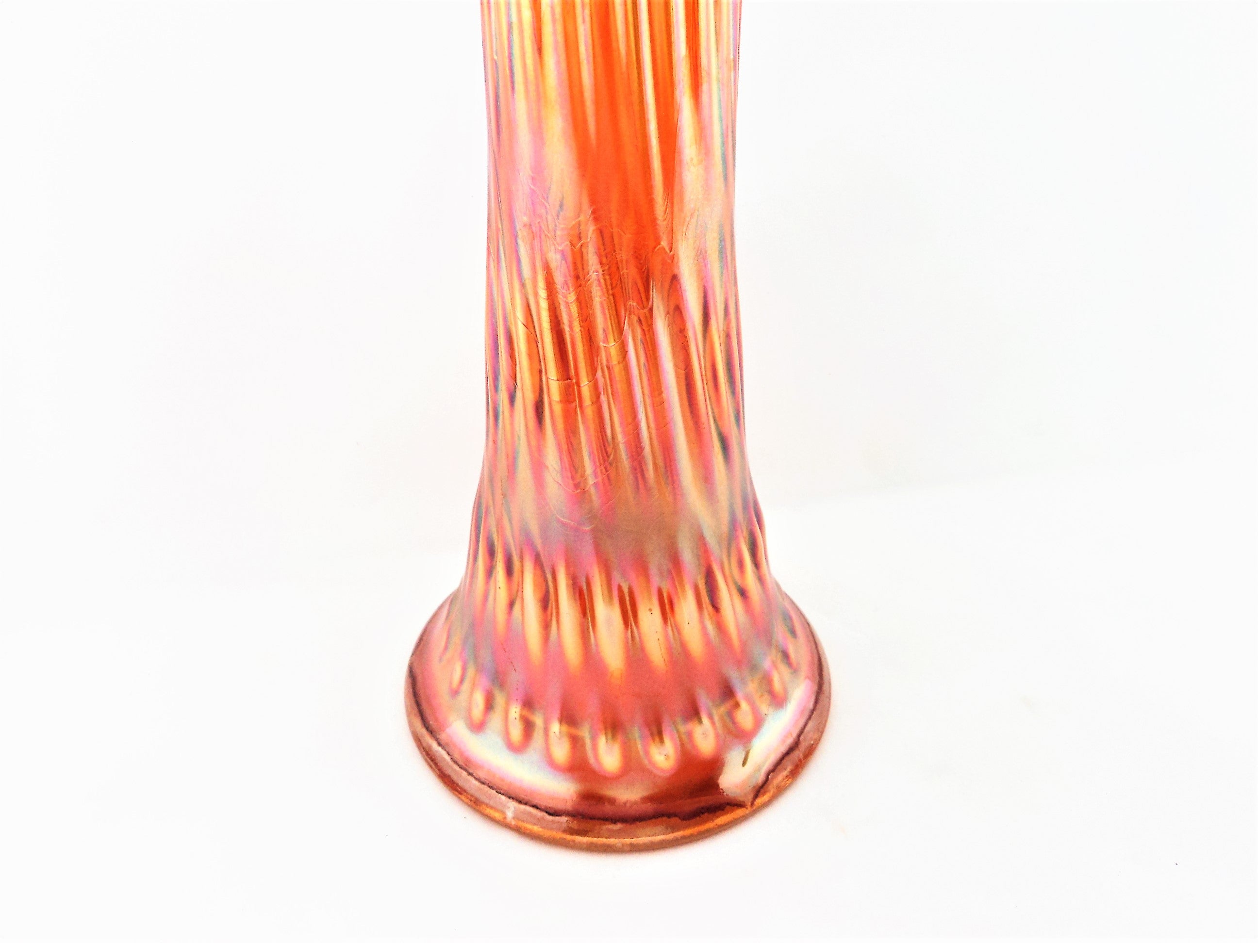 1920s Fenton Rustic Marigold Carnival Glass Vase