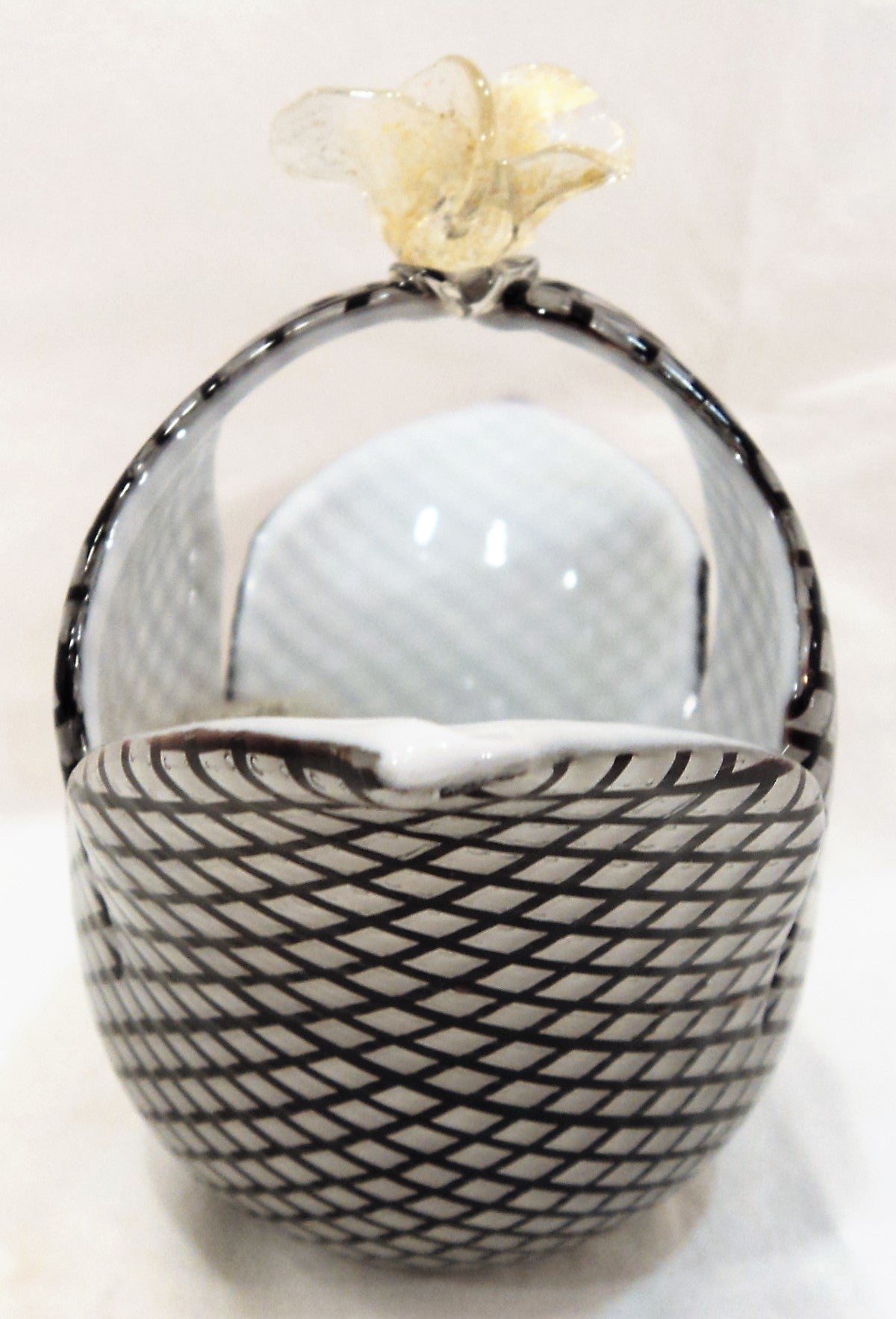 Murano Glass Basket Vase