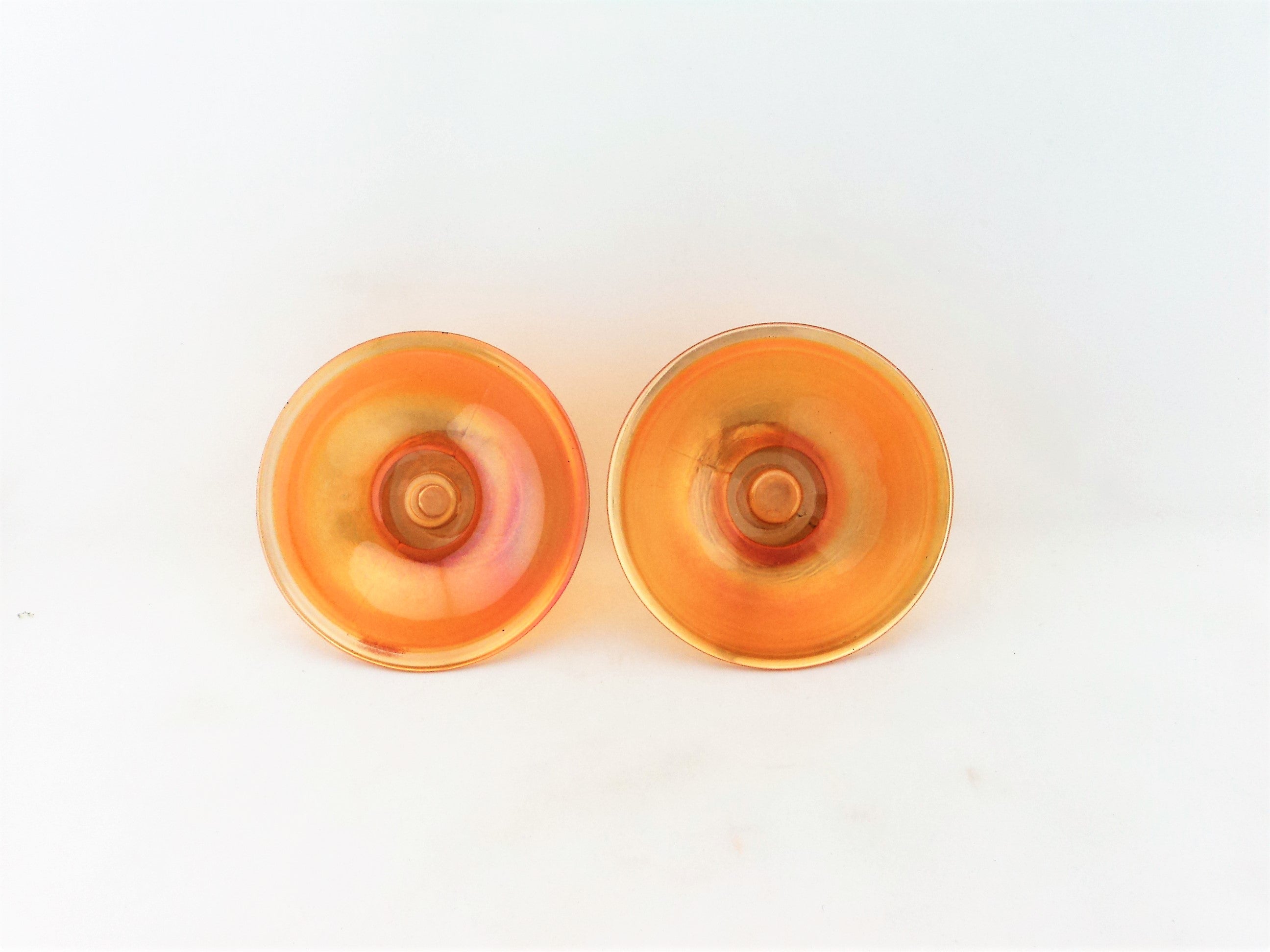 Vintage Carnival Glass Candle Holder Pair