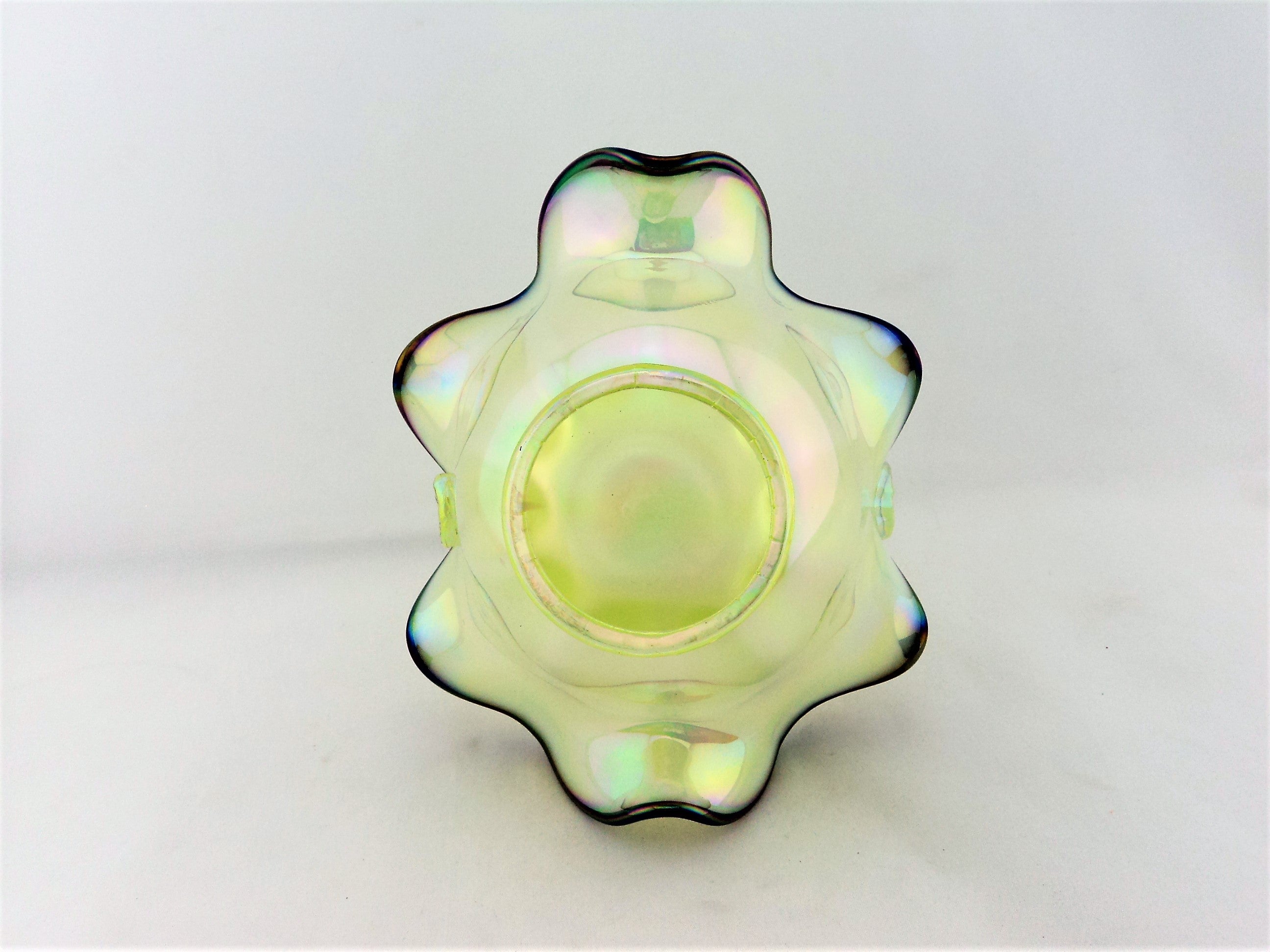 Fenton Green Iridescent Basket