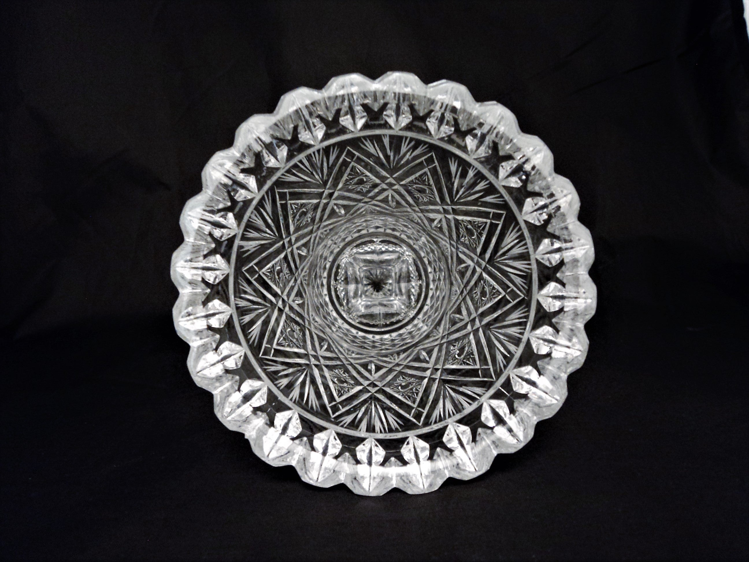 Pressed Glass Vase with Square Foot