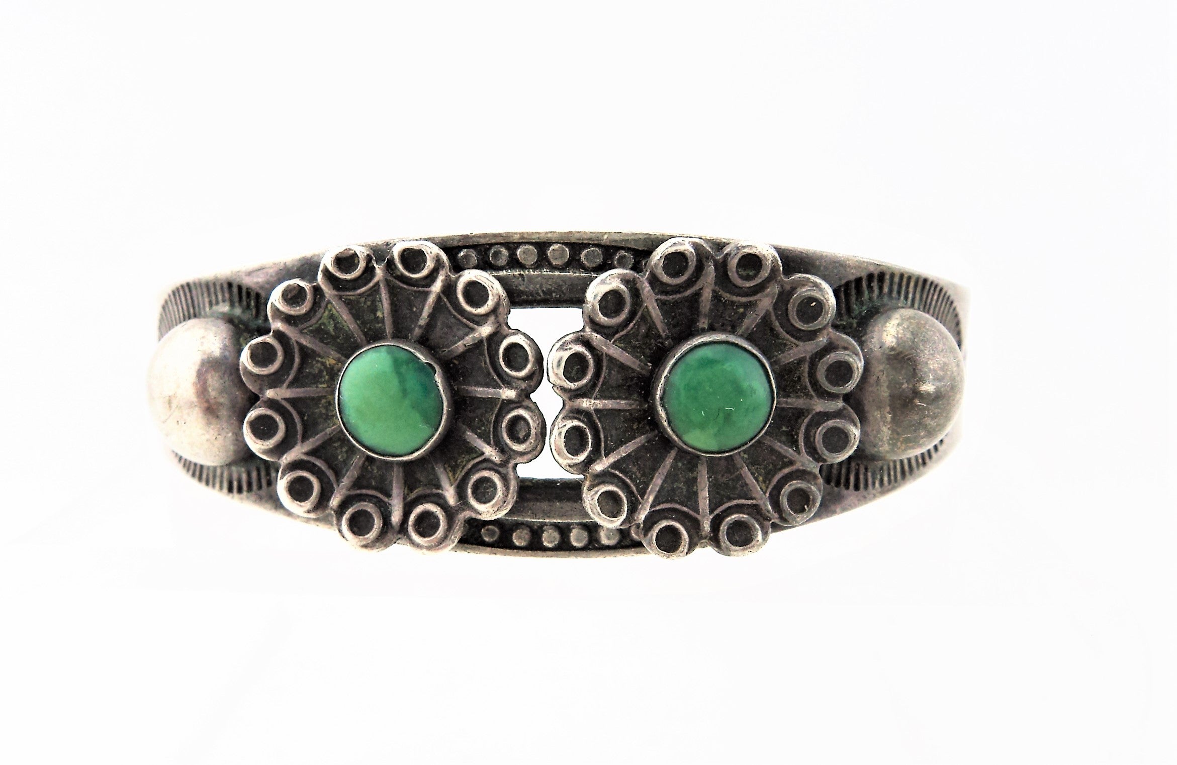 Antique Navajo Turquoise Sterling Silver Bracelet
