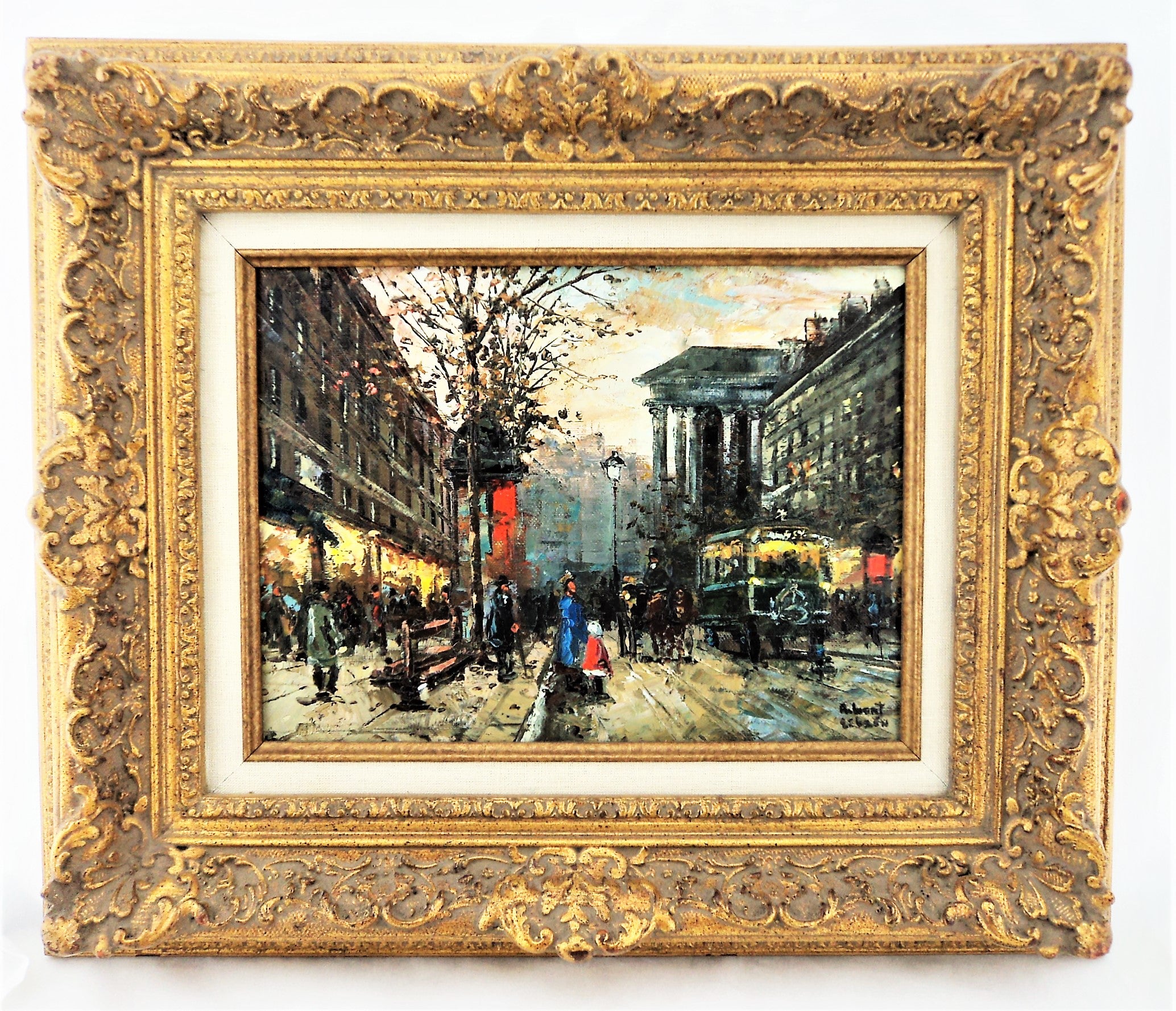 Robert Lebron (1923-2013) Original Painting October on Rue de Madeleine
