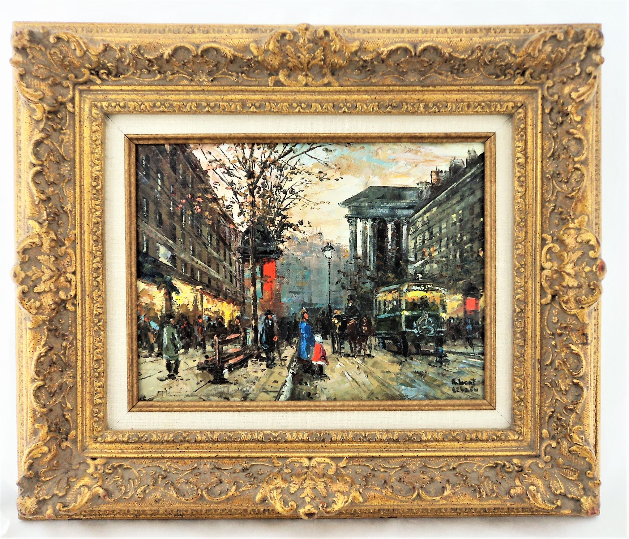 Robert Lebron (1923-2013) Original Painting October on Rue de Madeleine