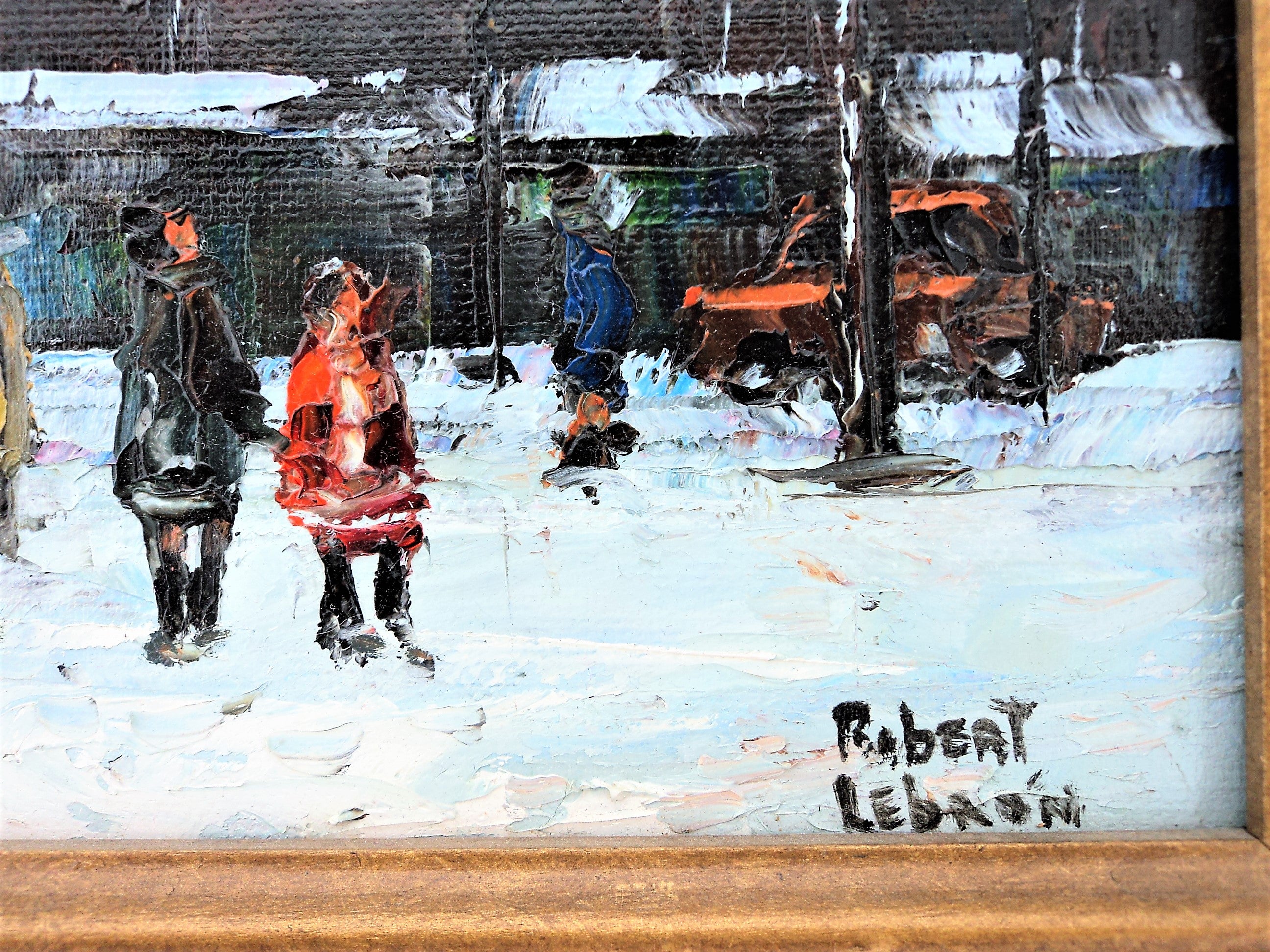 Original Oil on Canvas Winter Scene of Rue de Madeleine