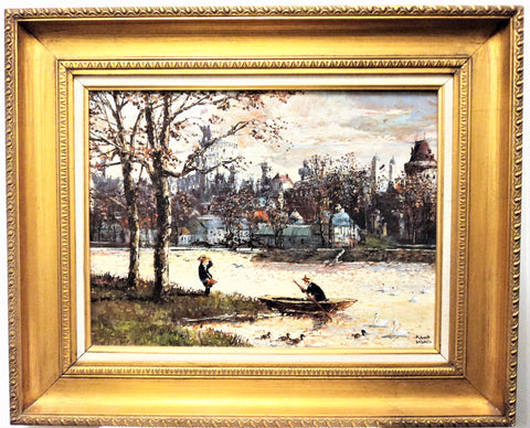 Robert Lebron Original Oil Painting On the Seine