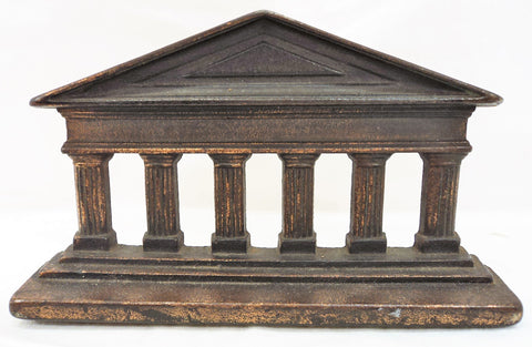 Antique Cast Iron Doric Column Facade Bookend Pair