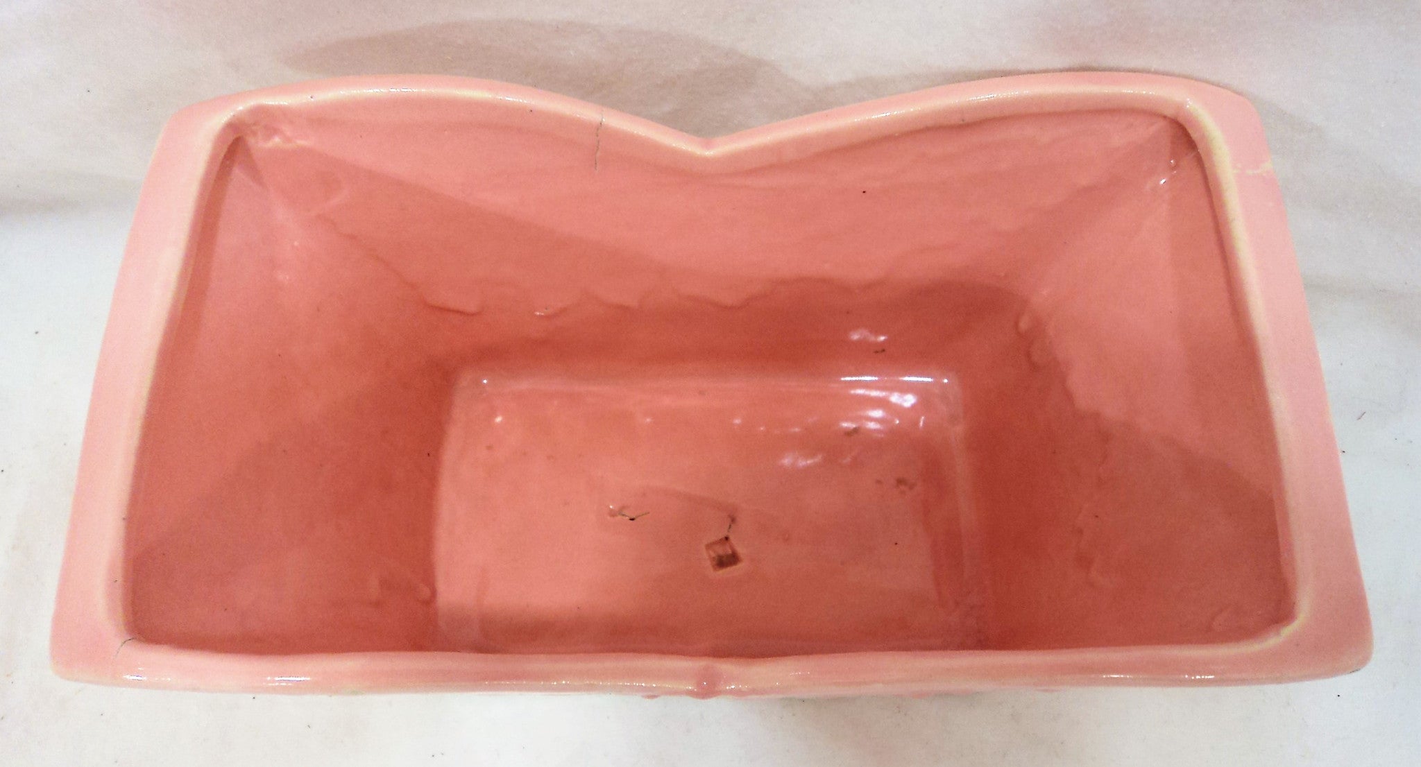 Vintage McCoy Pink Brocade Short Planter