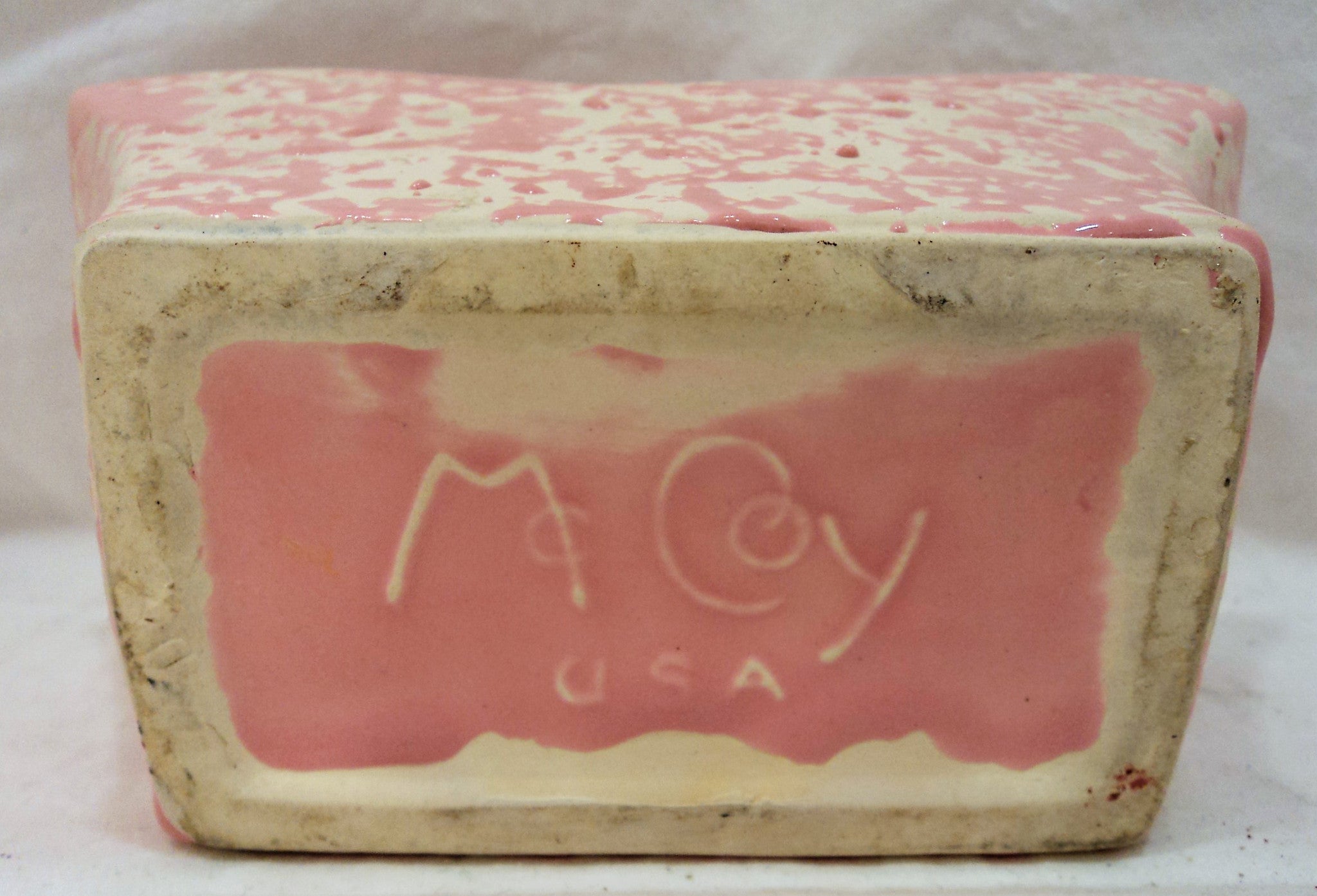 Vintage McCoy Pink Brocade Short Planter