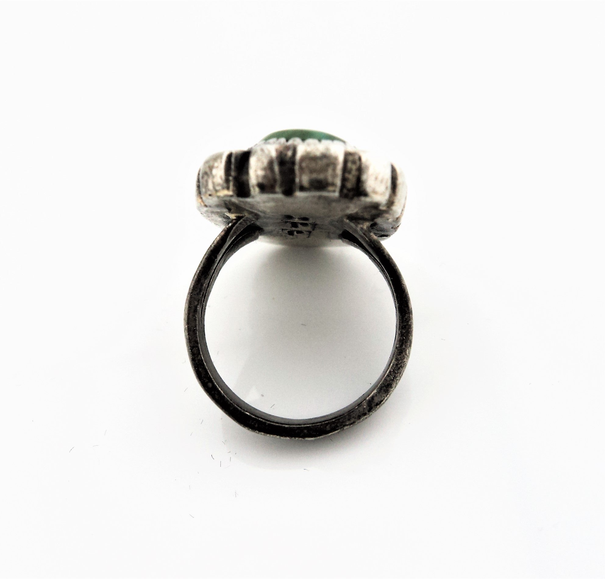 Native American Sterling Silver Green Turquoise Ring