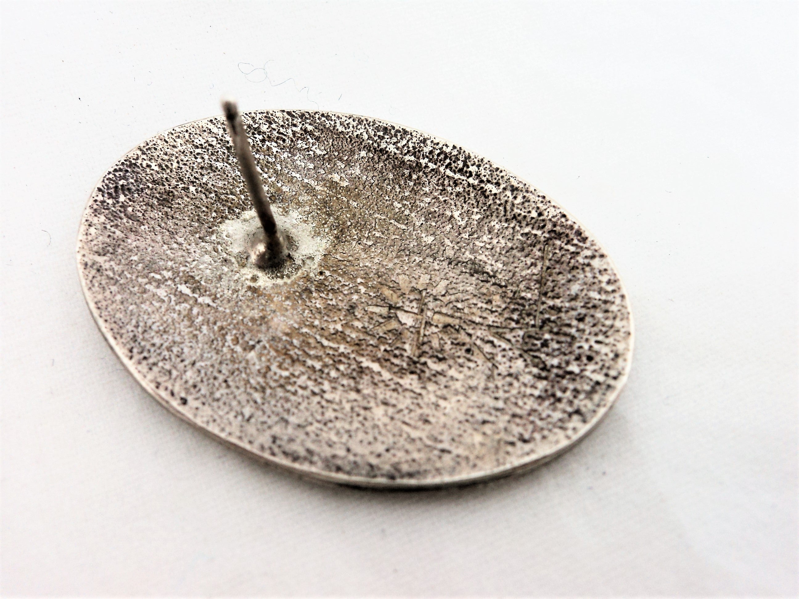 Santo Domingo Tufa Cast Sterling Silver Earrings by Cordell Lovato Pajarito