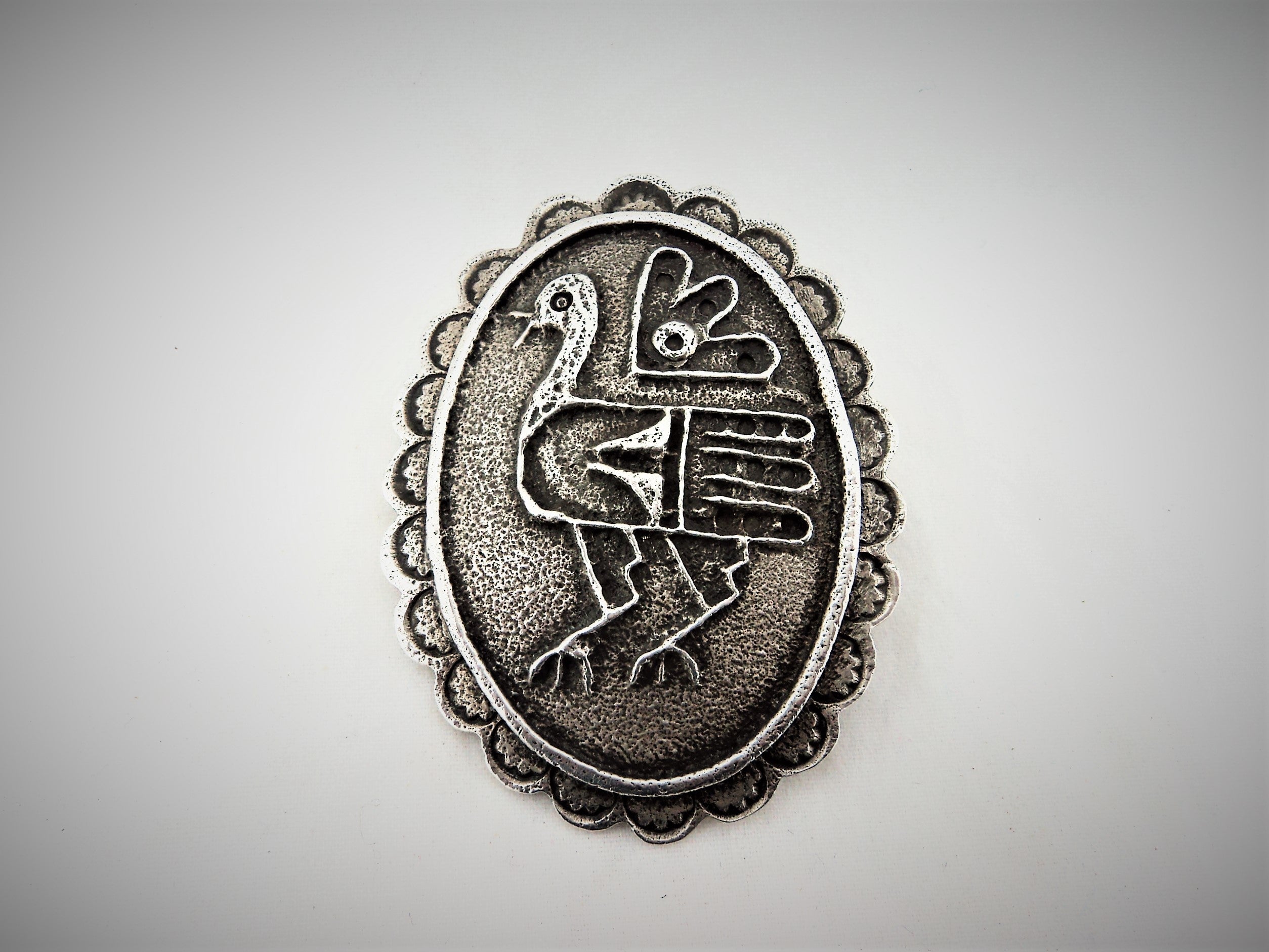 Santo Domingo Sterling Silver Pin/Pendant by Cordell Lovato Pajarito