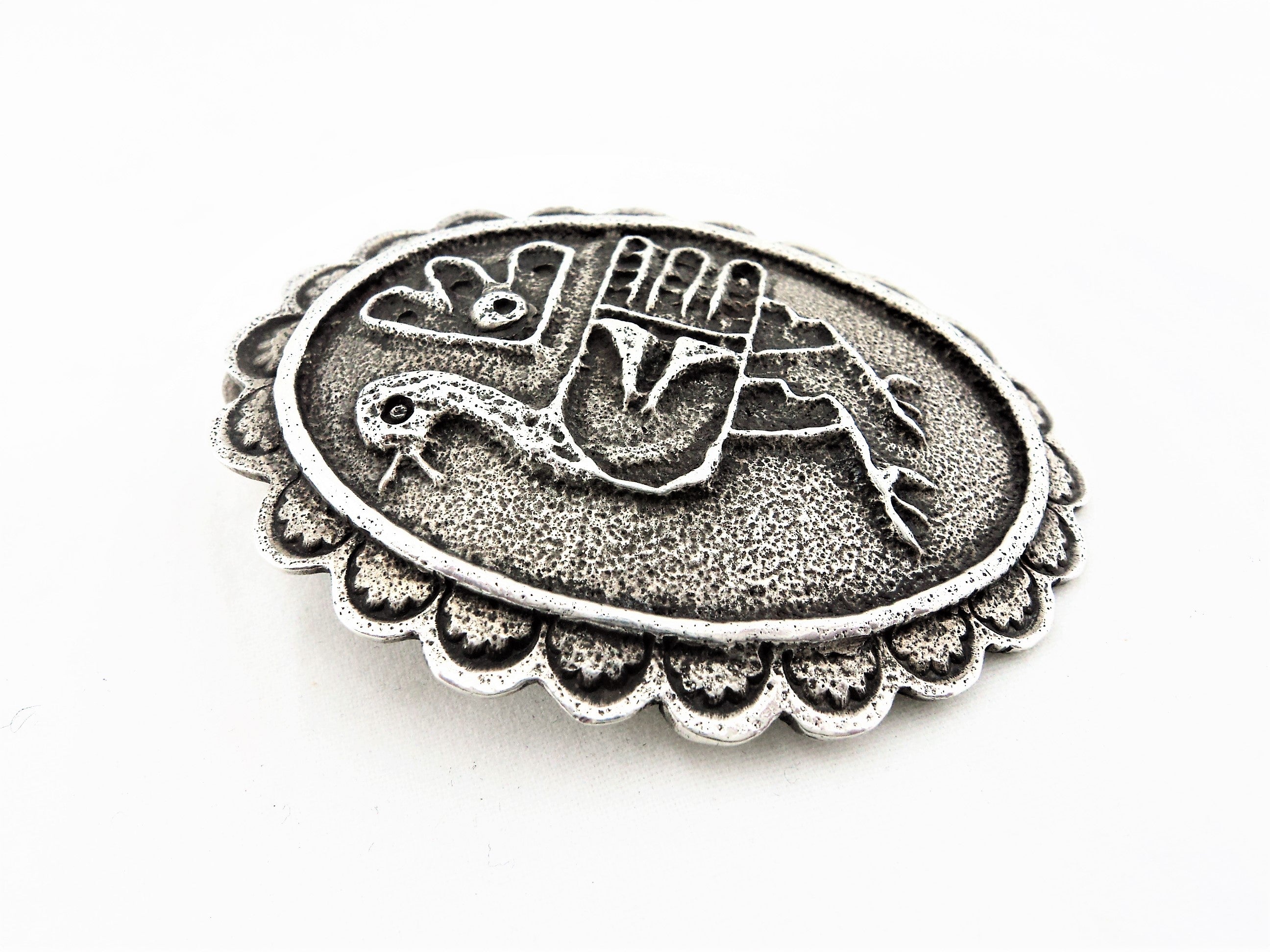 Santo Domingo Sterling Silver Pin/Pendant by Cordell Lovato Pajarito