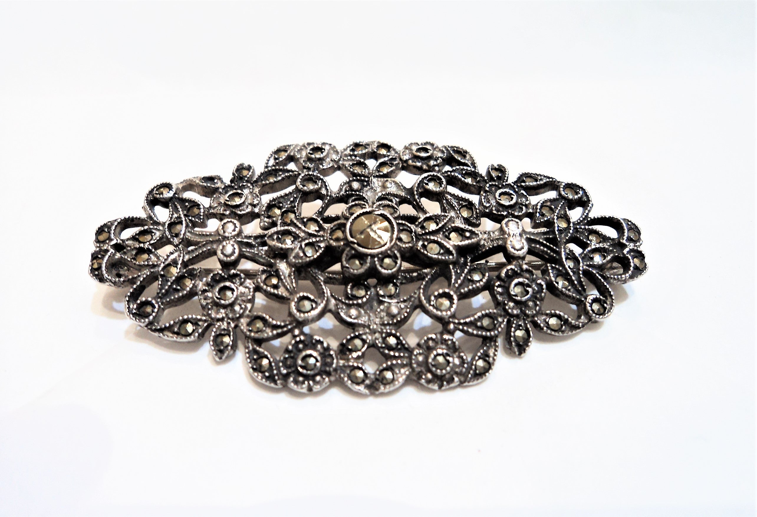 Sterling Silver Marcasite Brooch