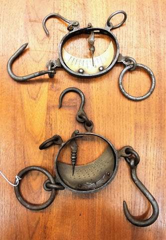 Antique German Iron/Brass Hide & Fur Scale Pair