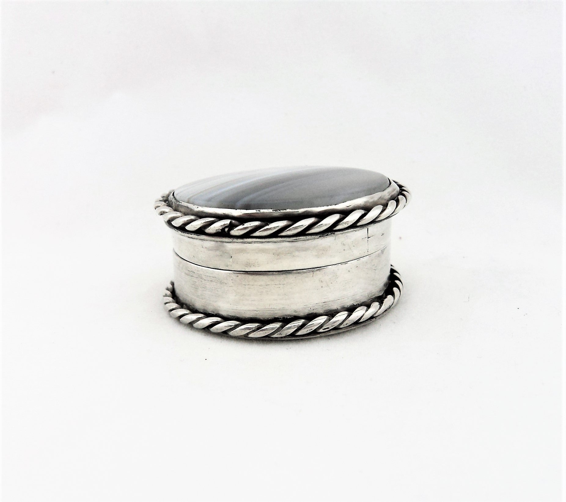 Sterling Silver Blue Agate Box