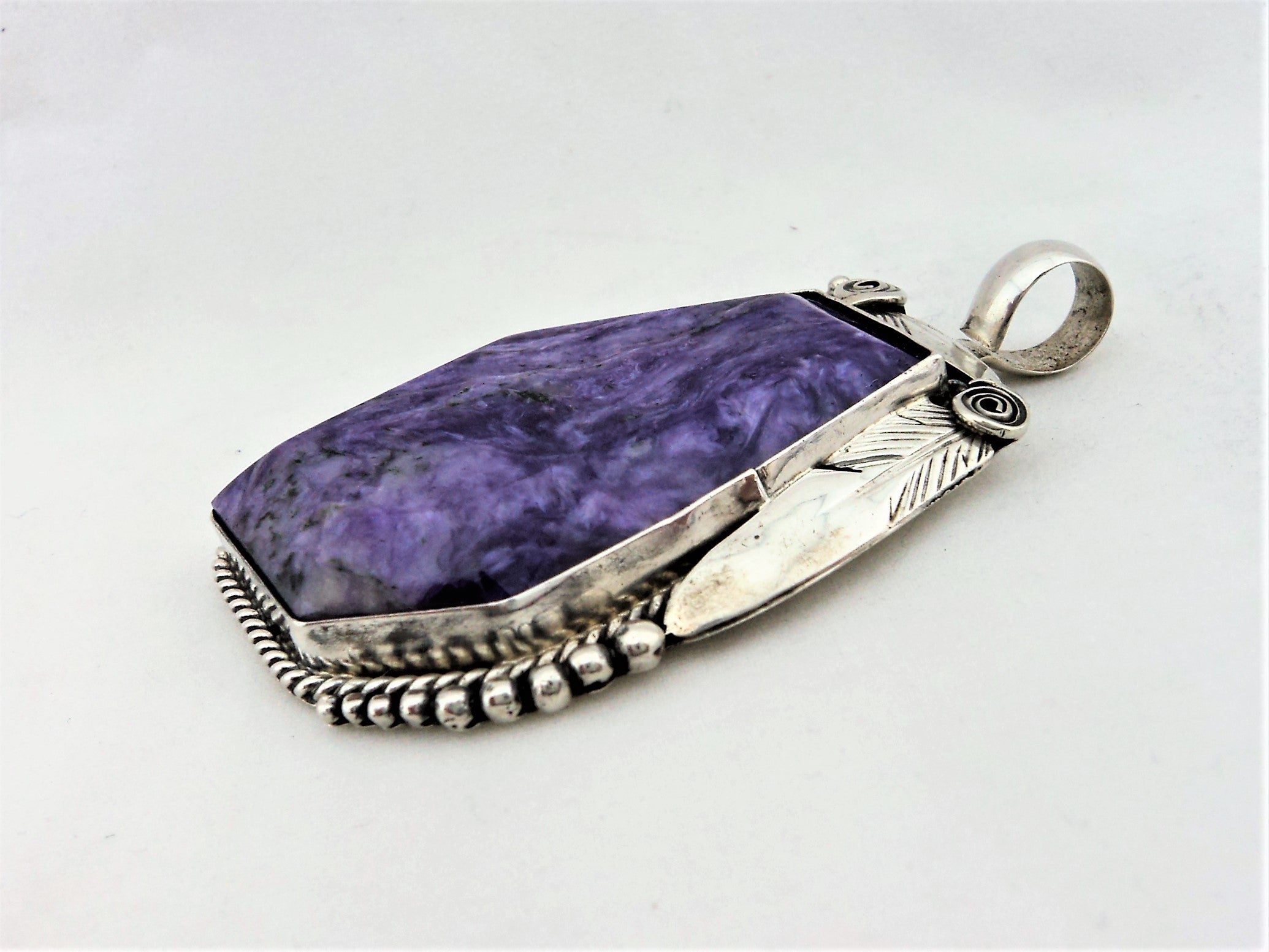 Justin Morris Sterling Silver and Charoite Necklace