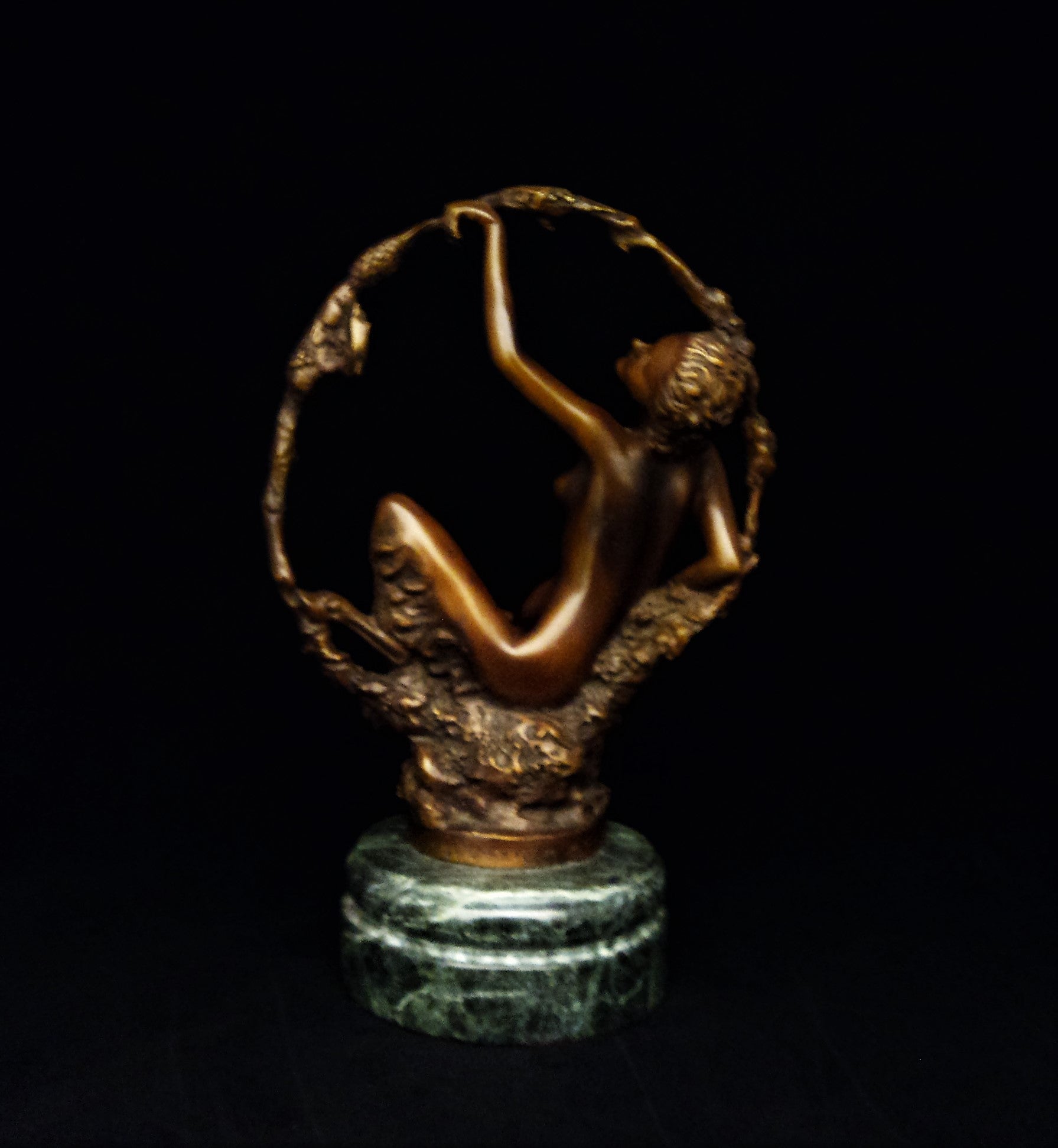 Art Deco Satyress Bronze Sculpture