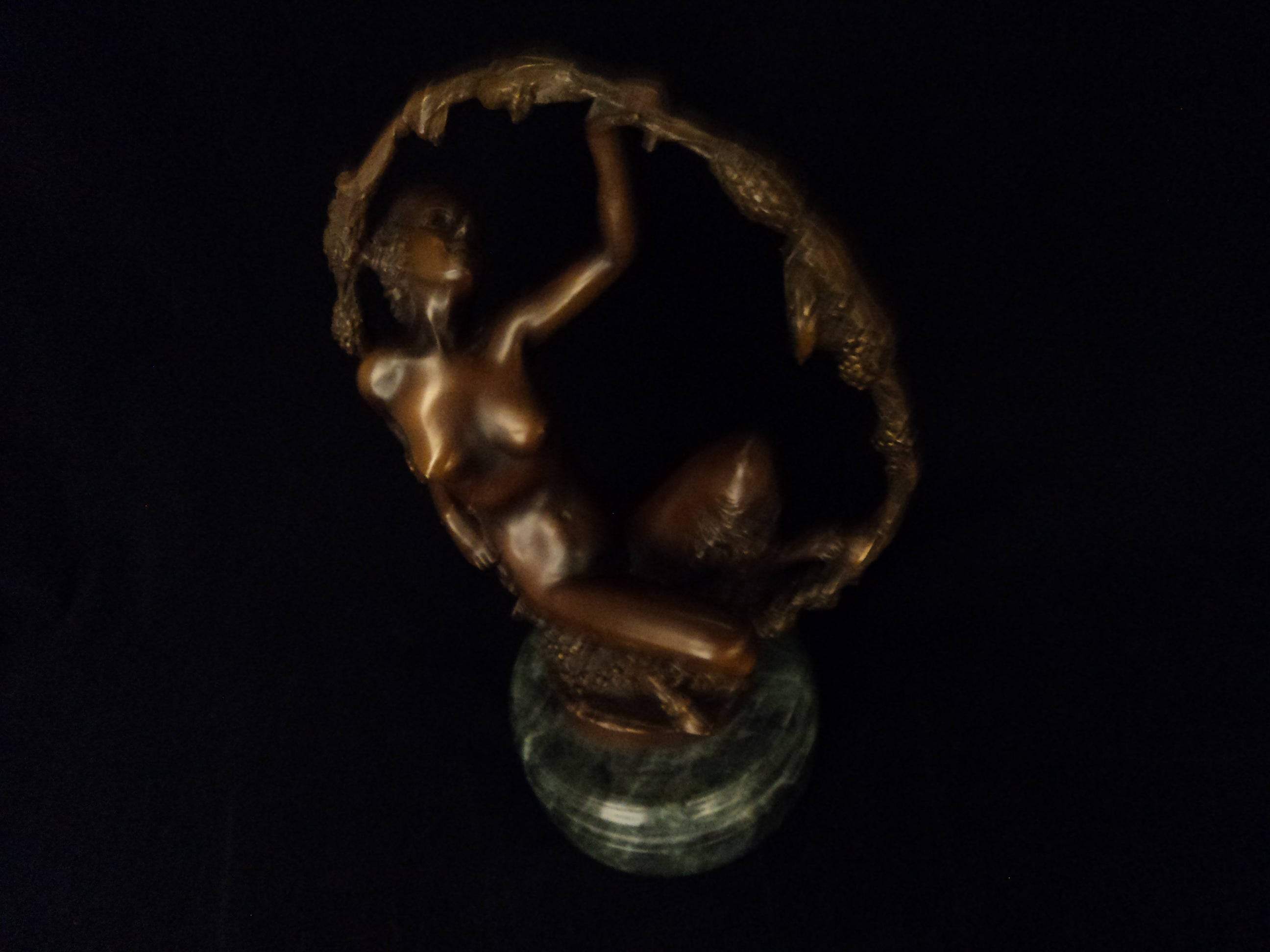 Art Deco Satyress Bronze Sculpture