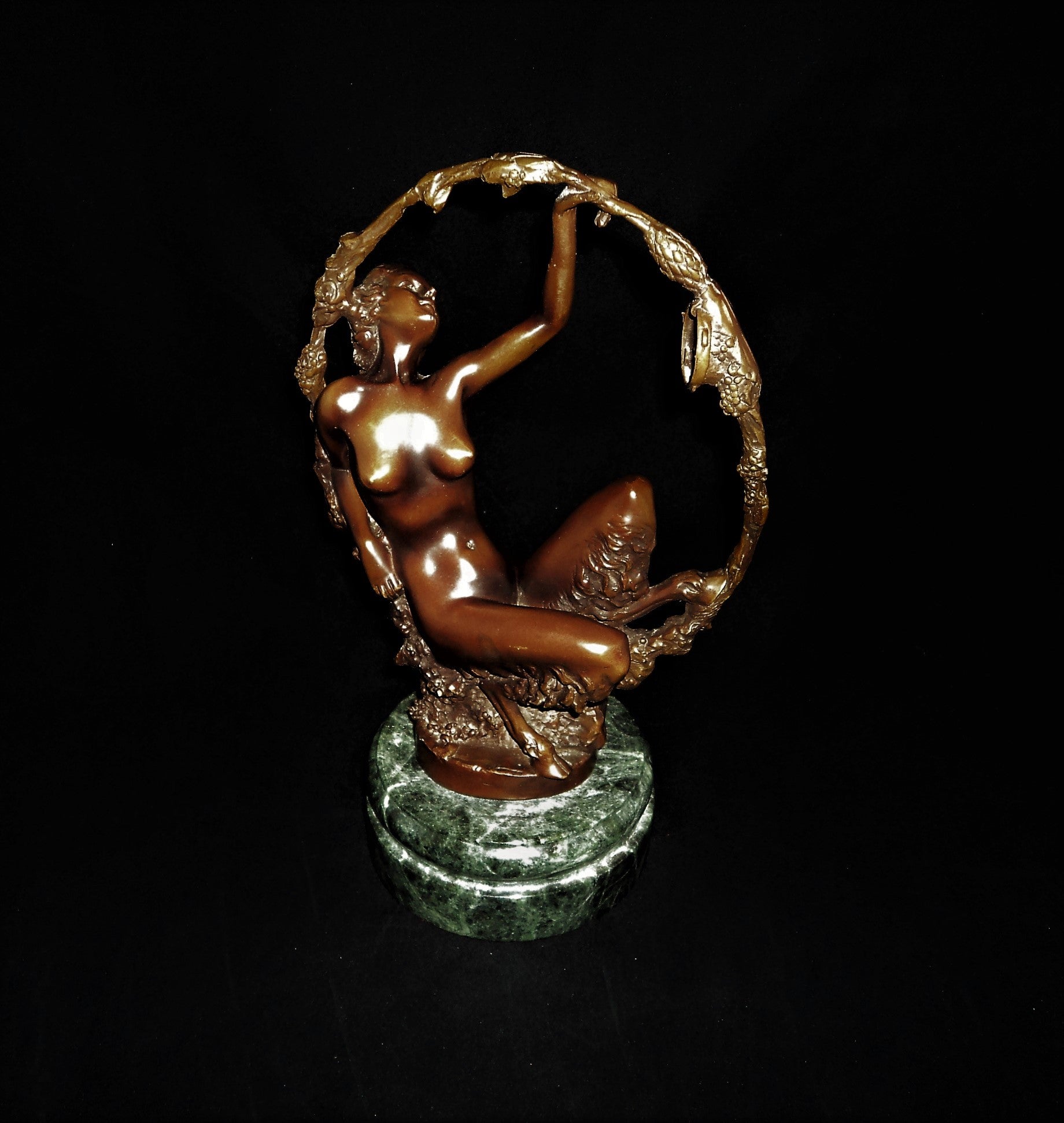 Art Deco Satyress Bronze Sculpture