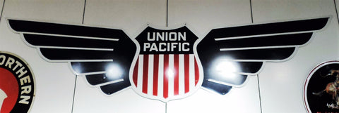 Vintage Union Pacific Tin Winged Sign