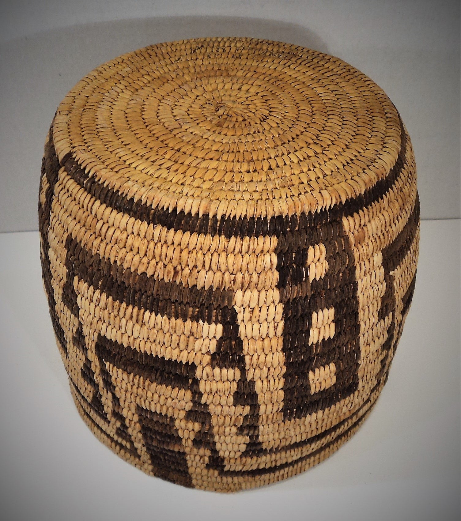 1960s Tohono O'odham Cylinder Basket