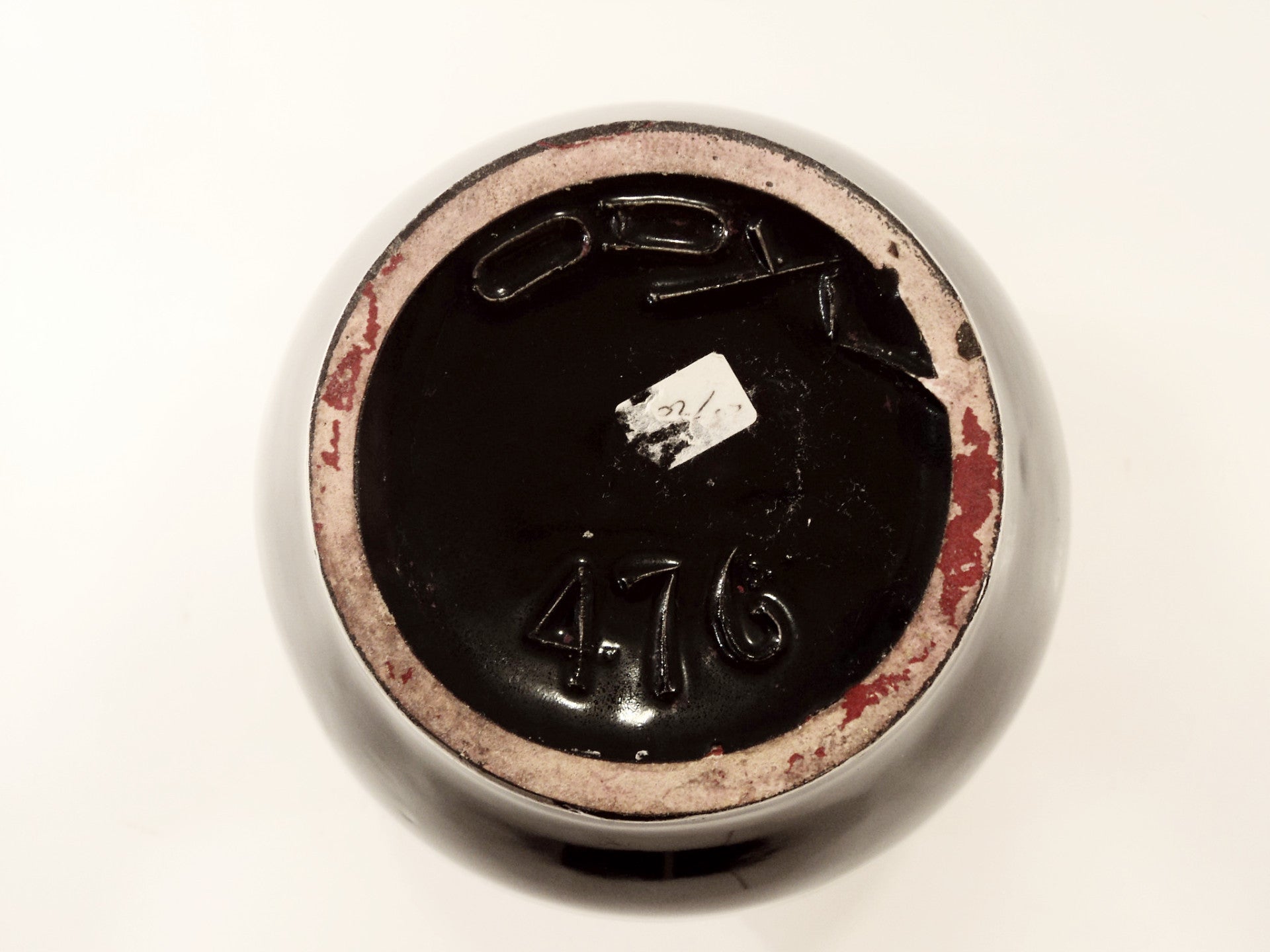 Art Deco French ODYV Black & Silver Ceramic Vase