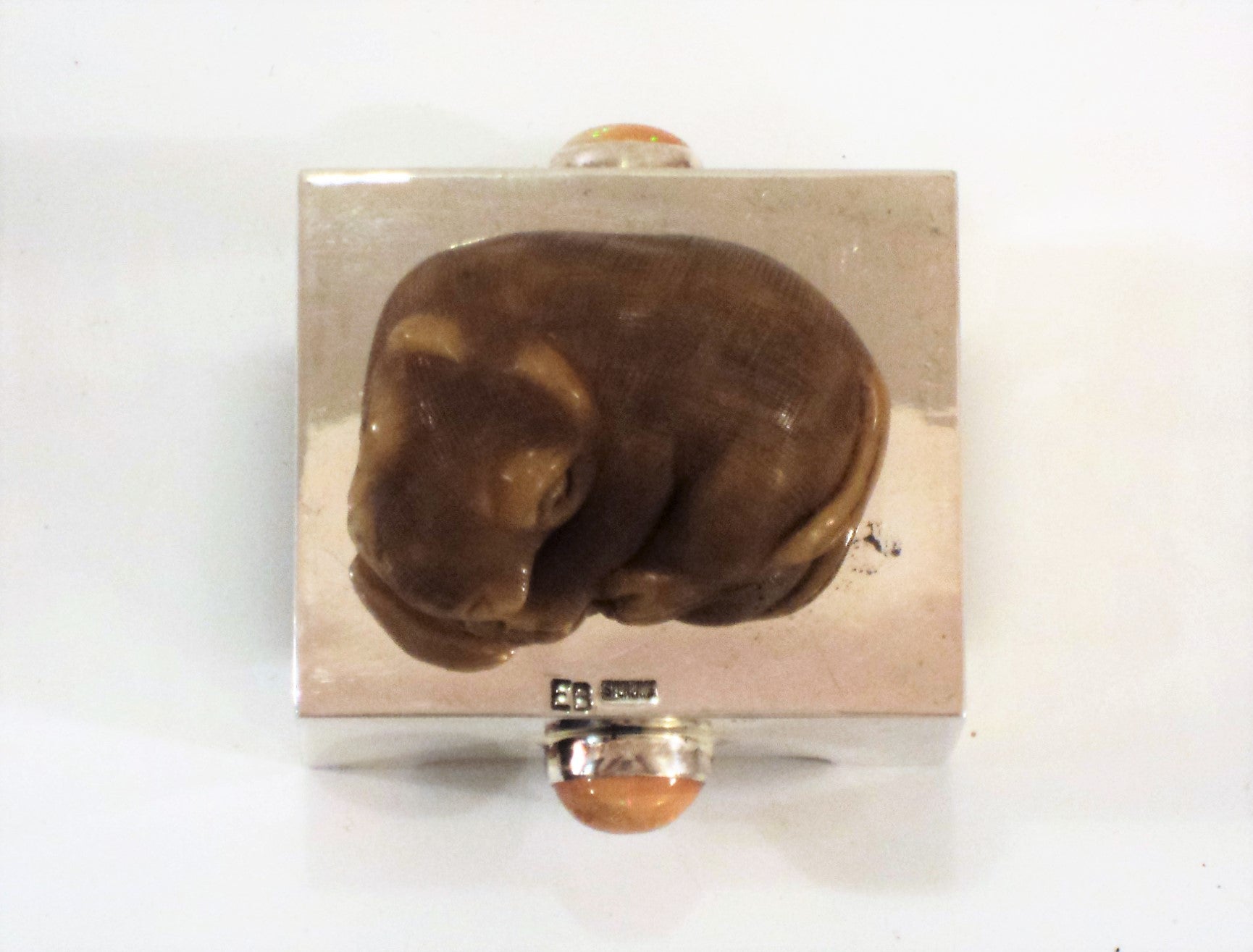 Edison Begay Hippo w/ Sterling Silver Stand
