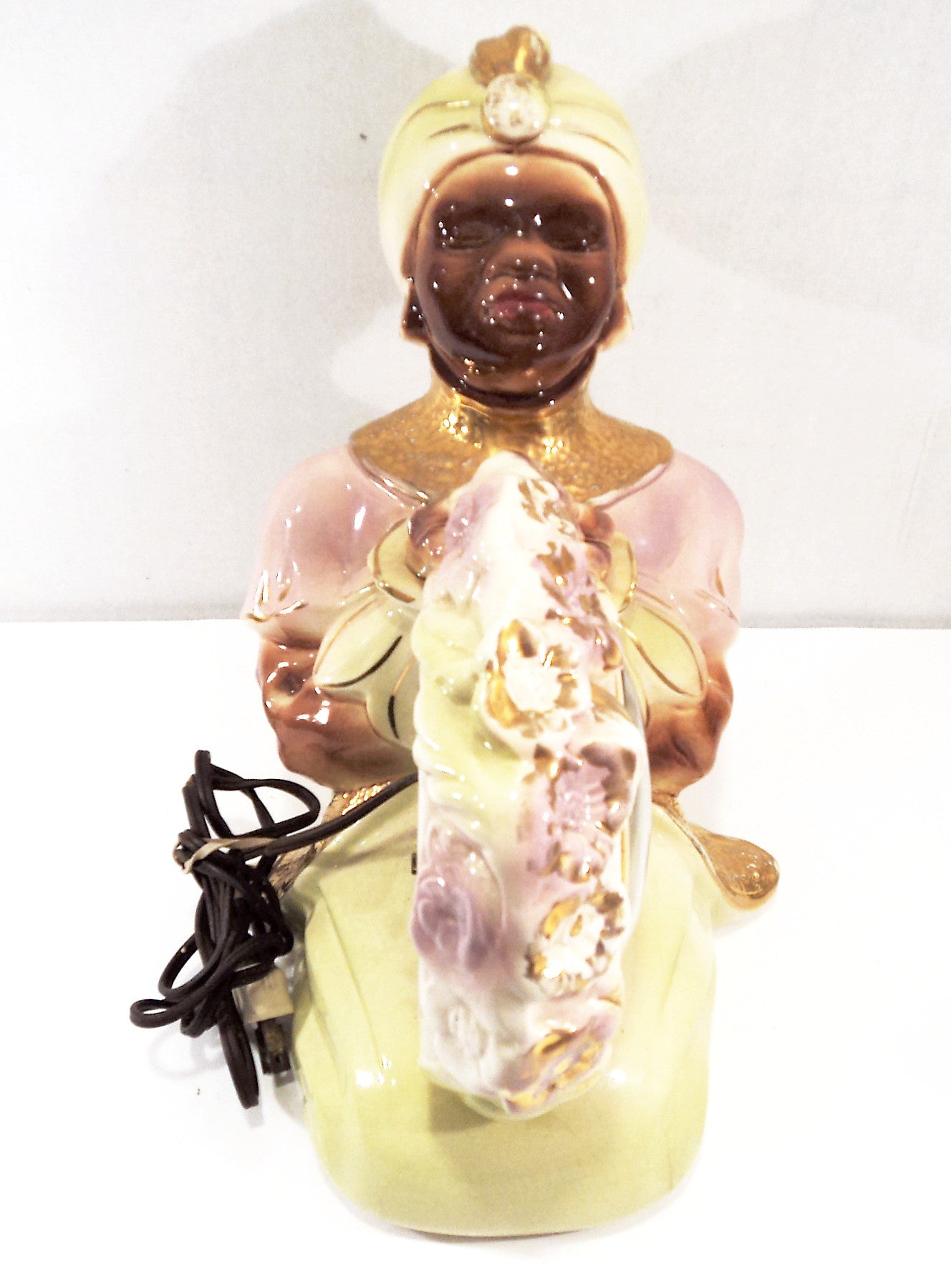 Black Americana Ceramic Mantle Clock